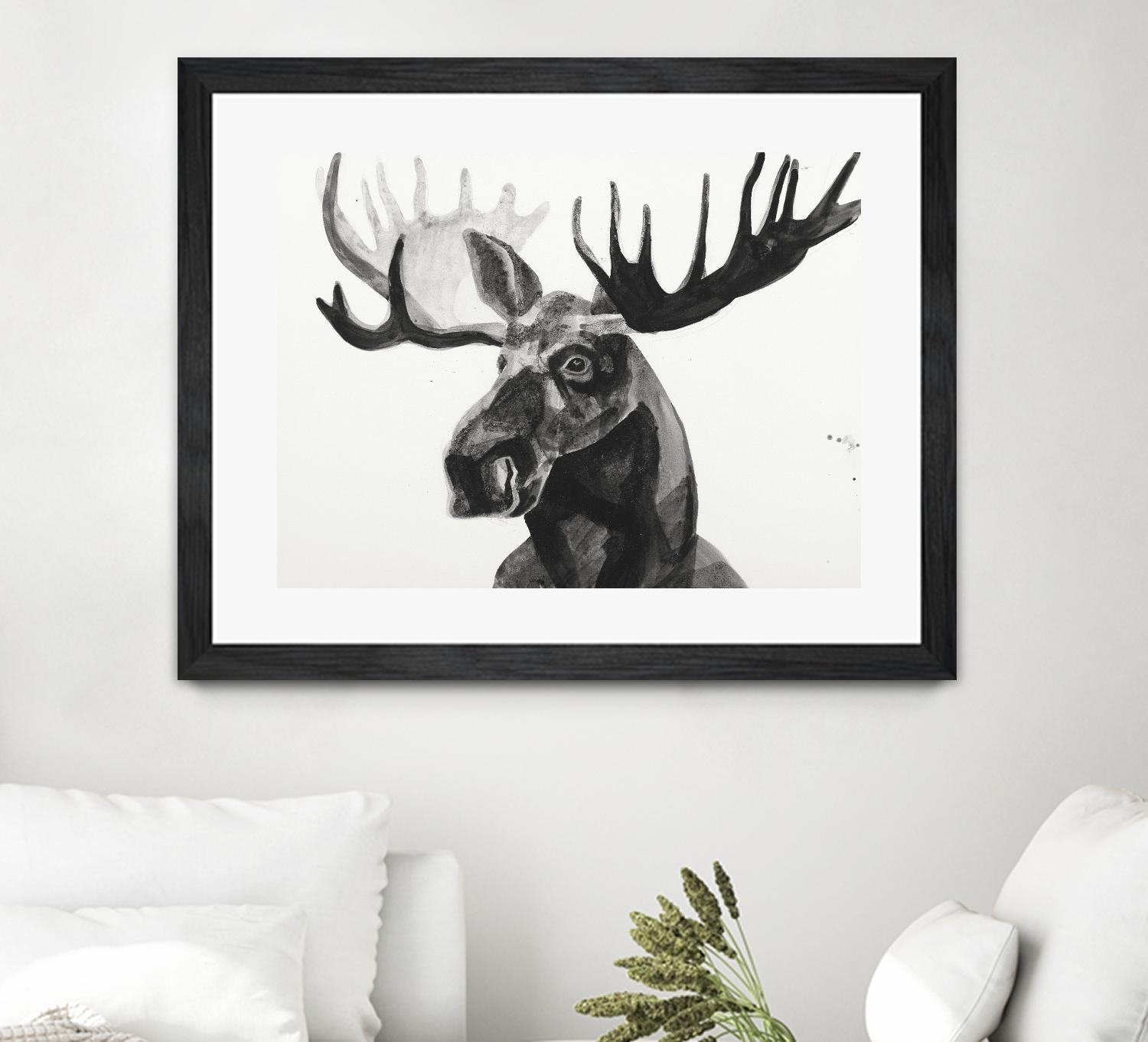 Watercolor Moose by Ben Gordon on GIANT ART - black animals