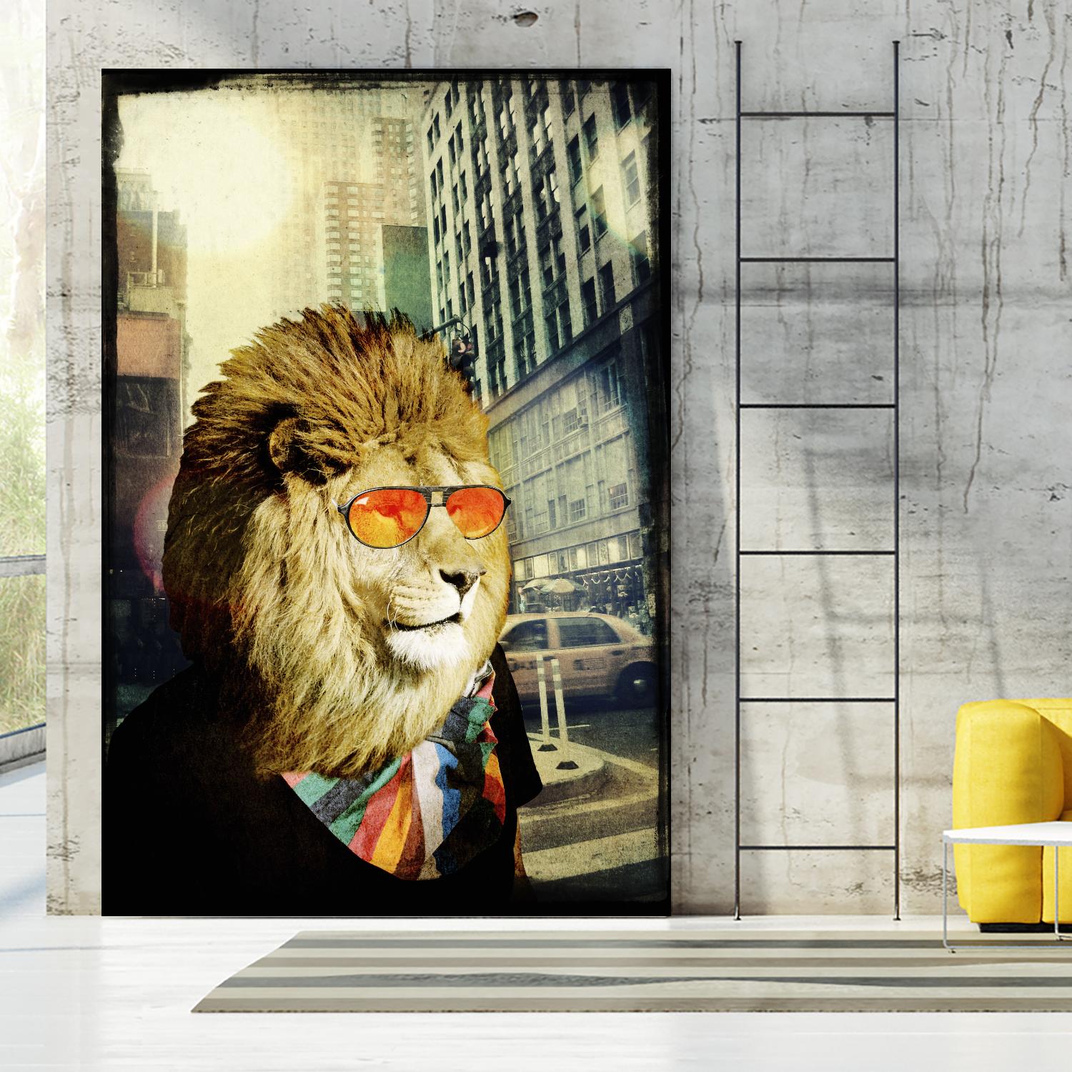 King Lion of the Urban Jungle by GI ArtLab on GIANT ART - brown contemporary