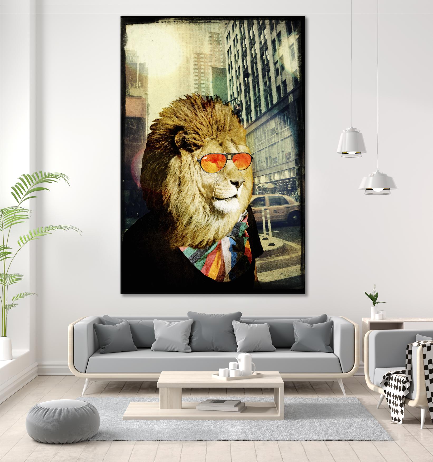 King Lion of the Urban Jungle by GI ArtLab on GIANT ART - brown contemporary