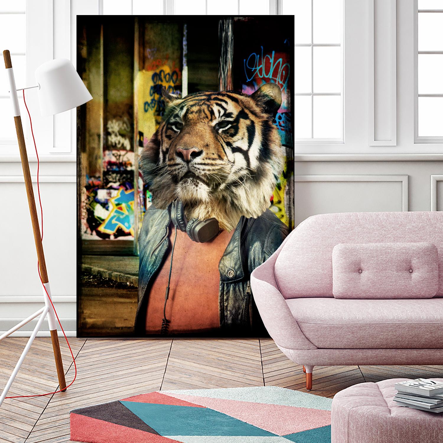 Tiger on the Prowl by GI ArtLab on GIANT ART - brown contemporary