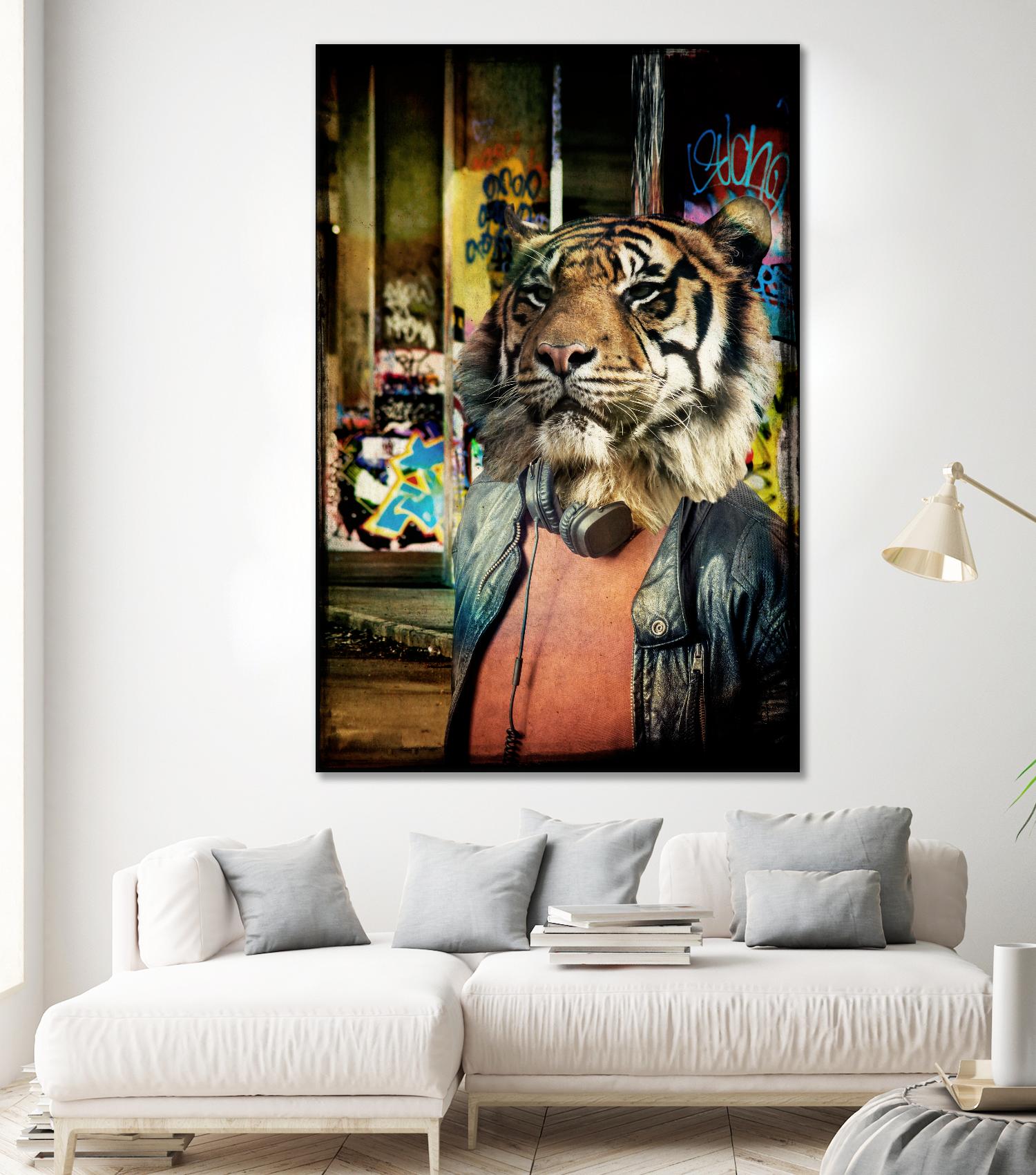 Tiger on the Prowl by GI ArtLab on GIANT ART - brown contemporary