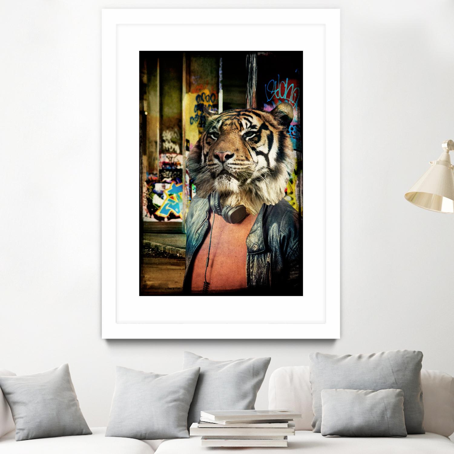 Tiger on the Prowl by GI ArtLab on GIANT ART - brown contemporary