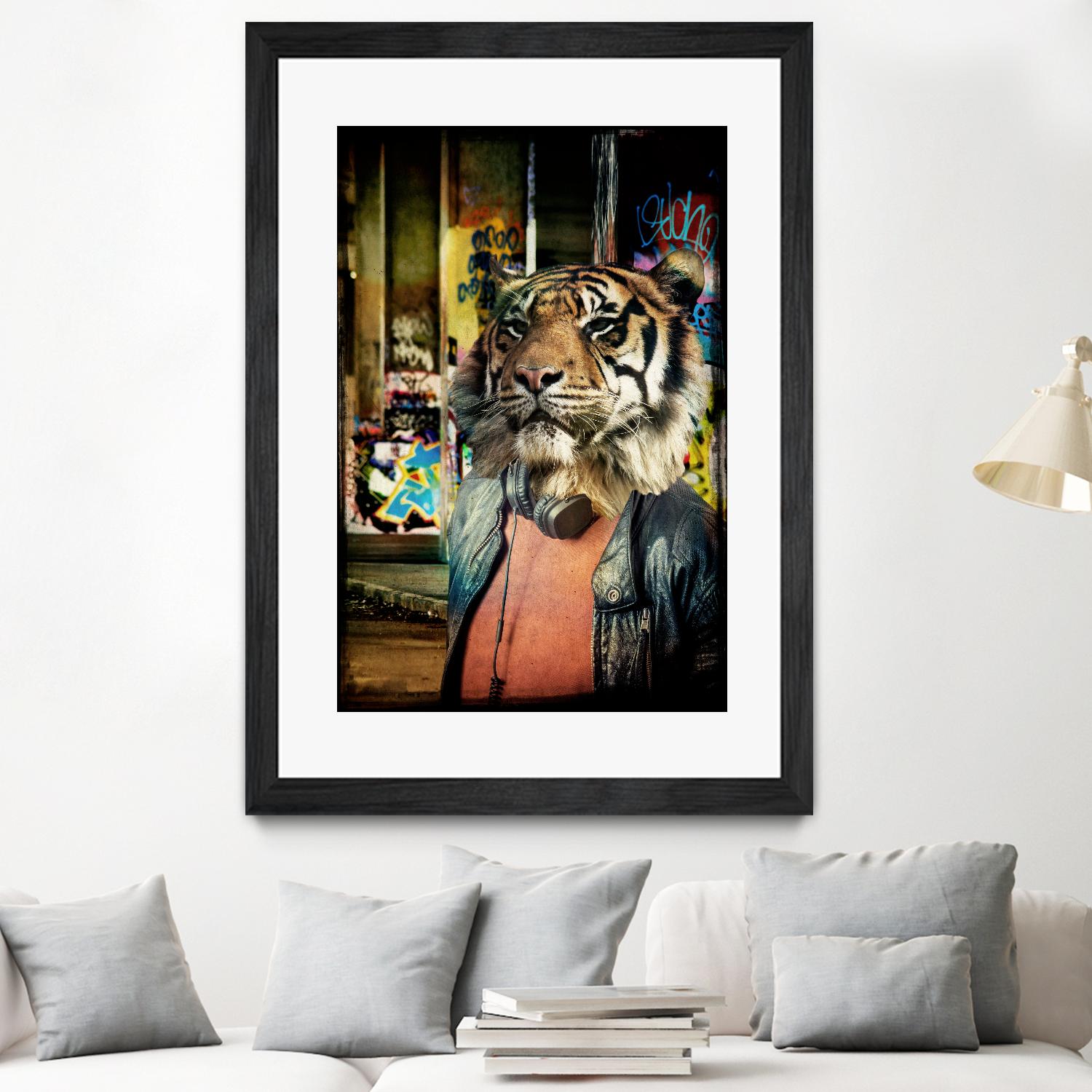 Tiger on the Prowl by GI ArtLab on GIANT ART - brown contemporary