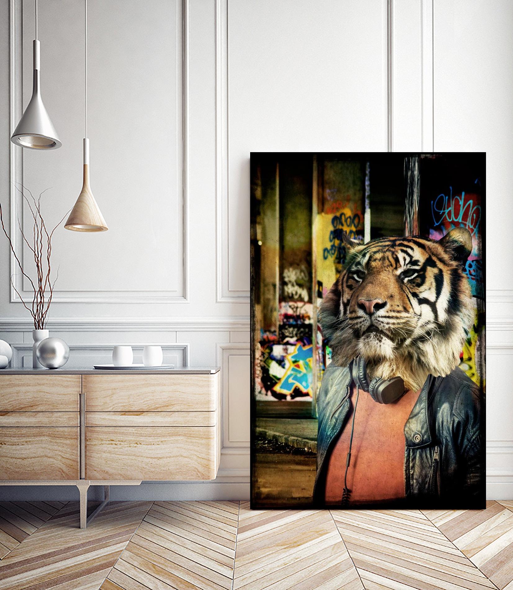 Tiger on the Prowl by GI ArtLab on GIANT ART - brown contemporary