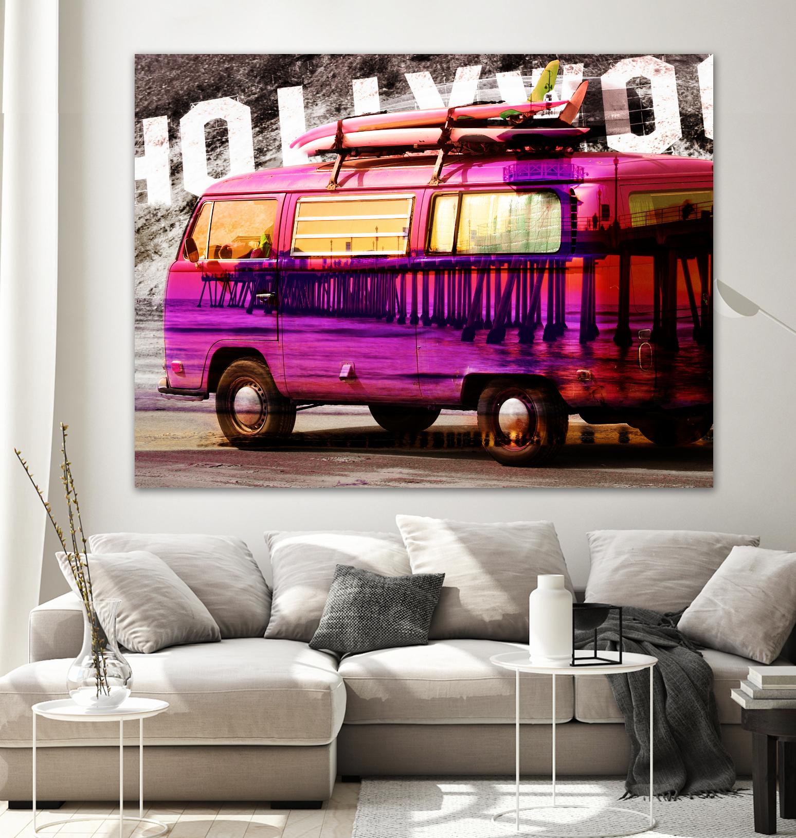 Hollywood Van by GI ArtLab on GIANT ART - yellow city scene
