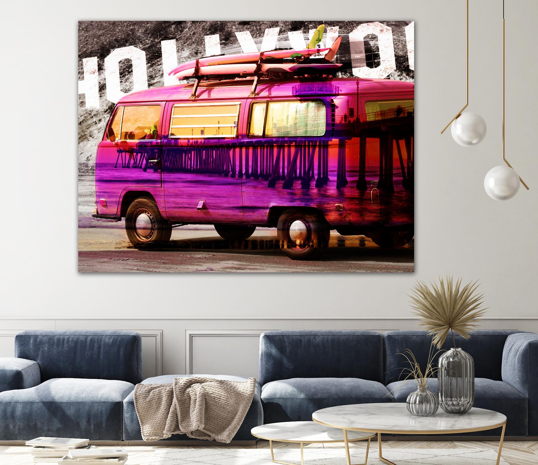 Hollywood Van by GI ArtLab on GIANT ART - yellow city scene