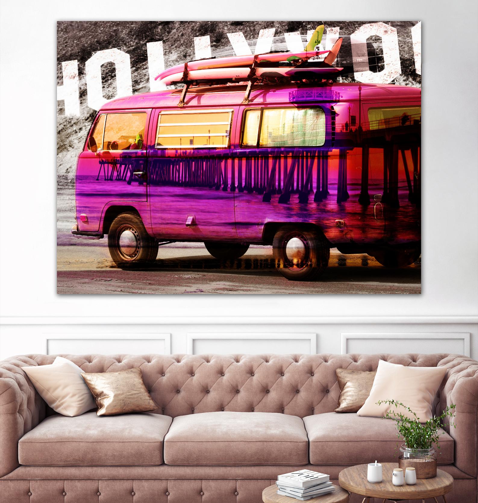 Hollywood Van by GI ArtLab on GIANT ART - yellow city scene