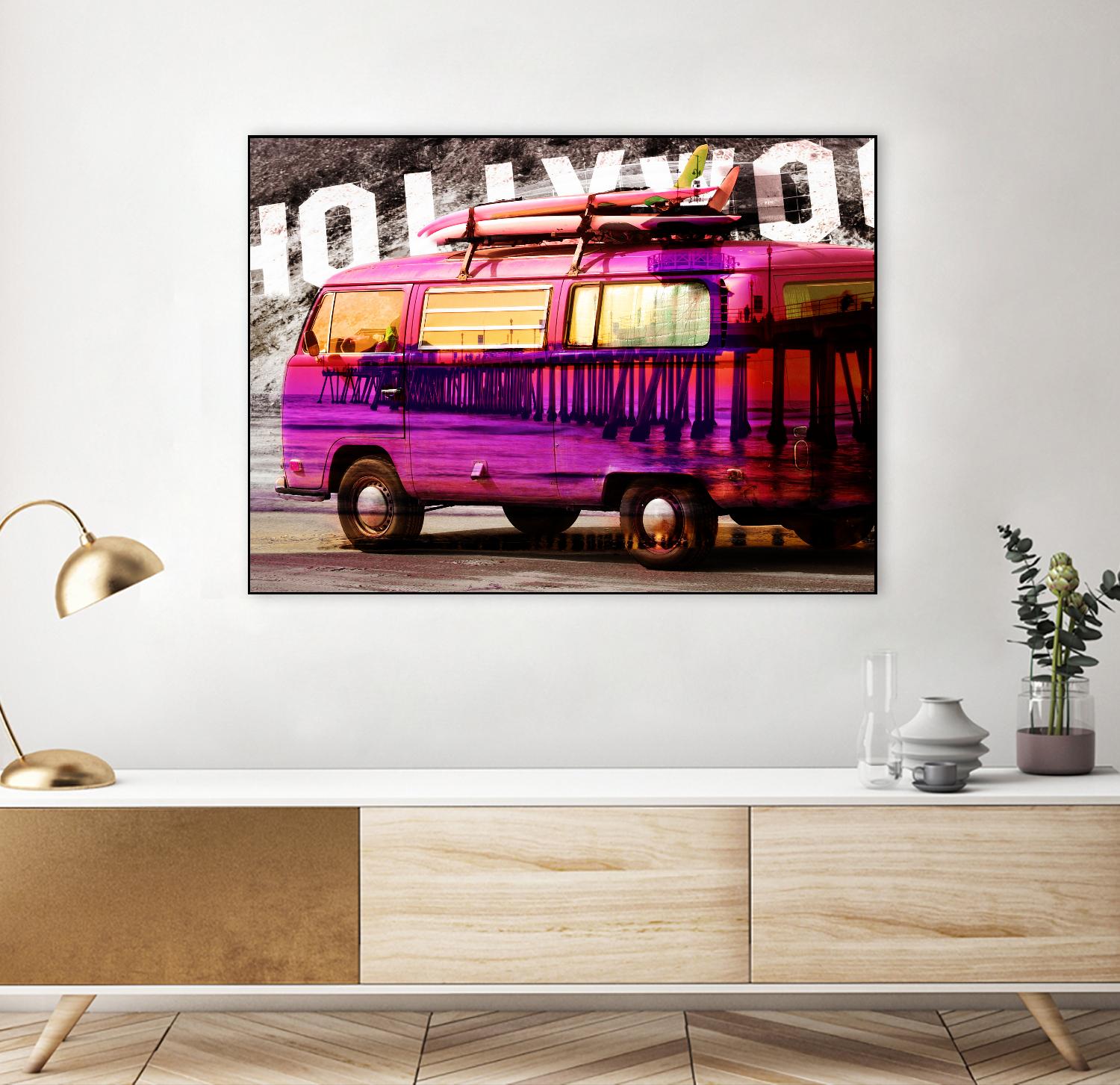 Hollywood Van by GI ArtLab on GIANT ART - yellow city scene
