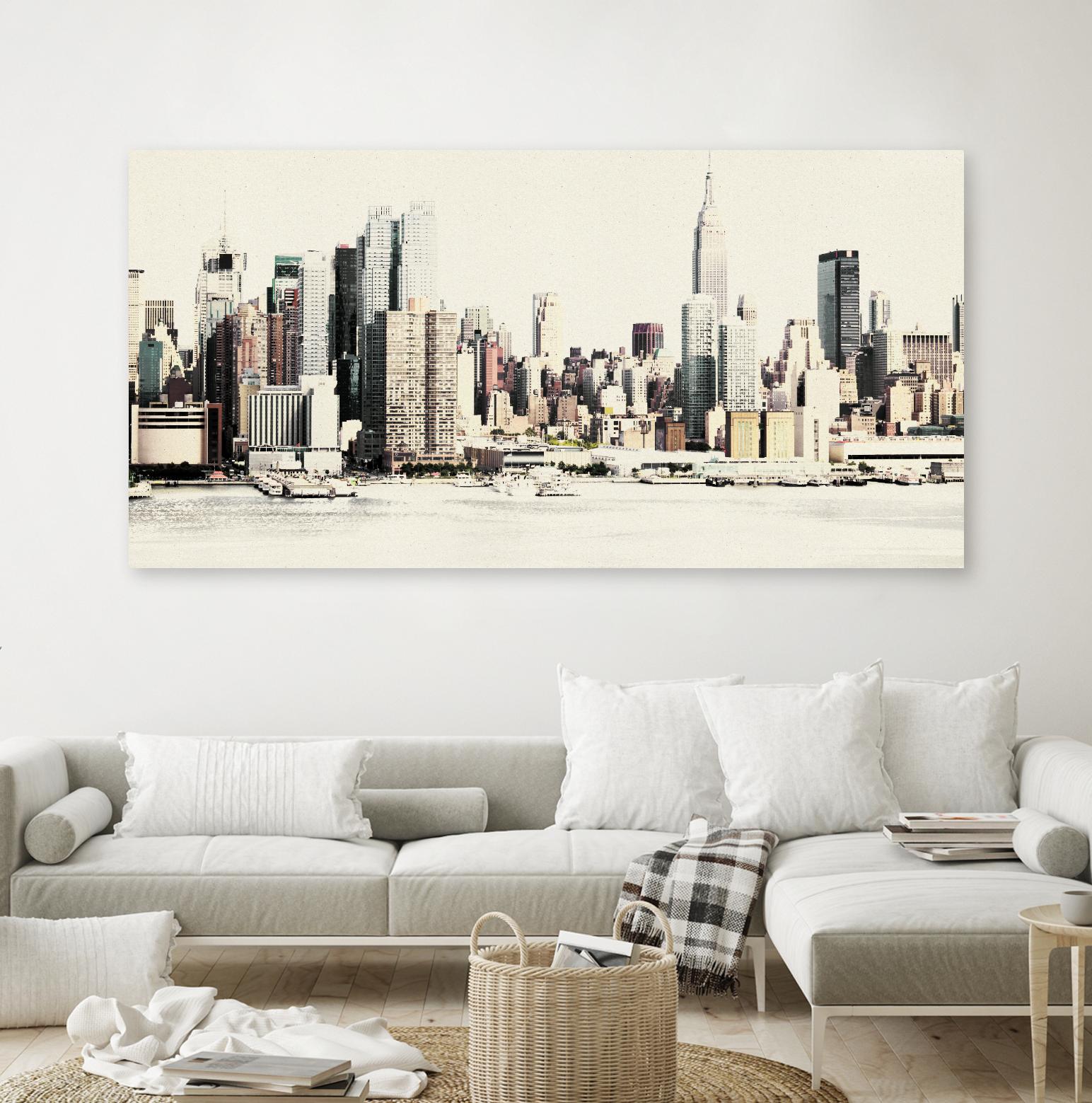 New York Waterfront A by GI ArtLab on GIANT ART - black city scene