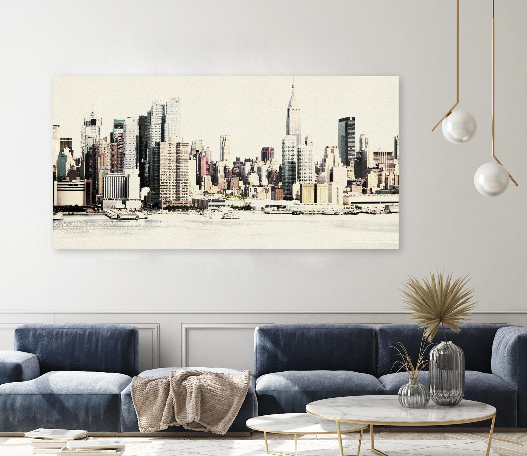 New York Waterfront A by GI ArtLab on GIANT ART - black city scene