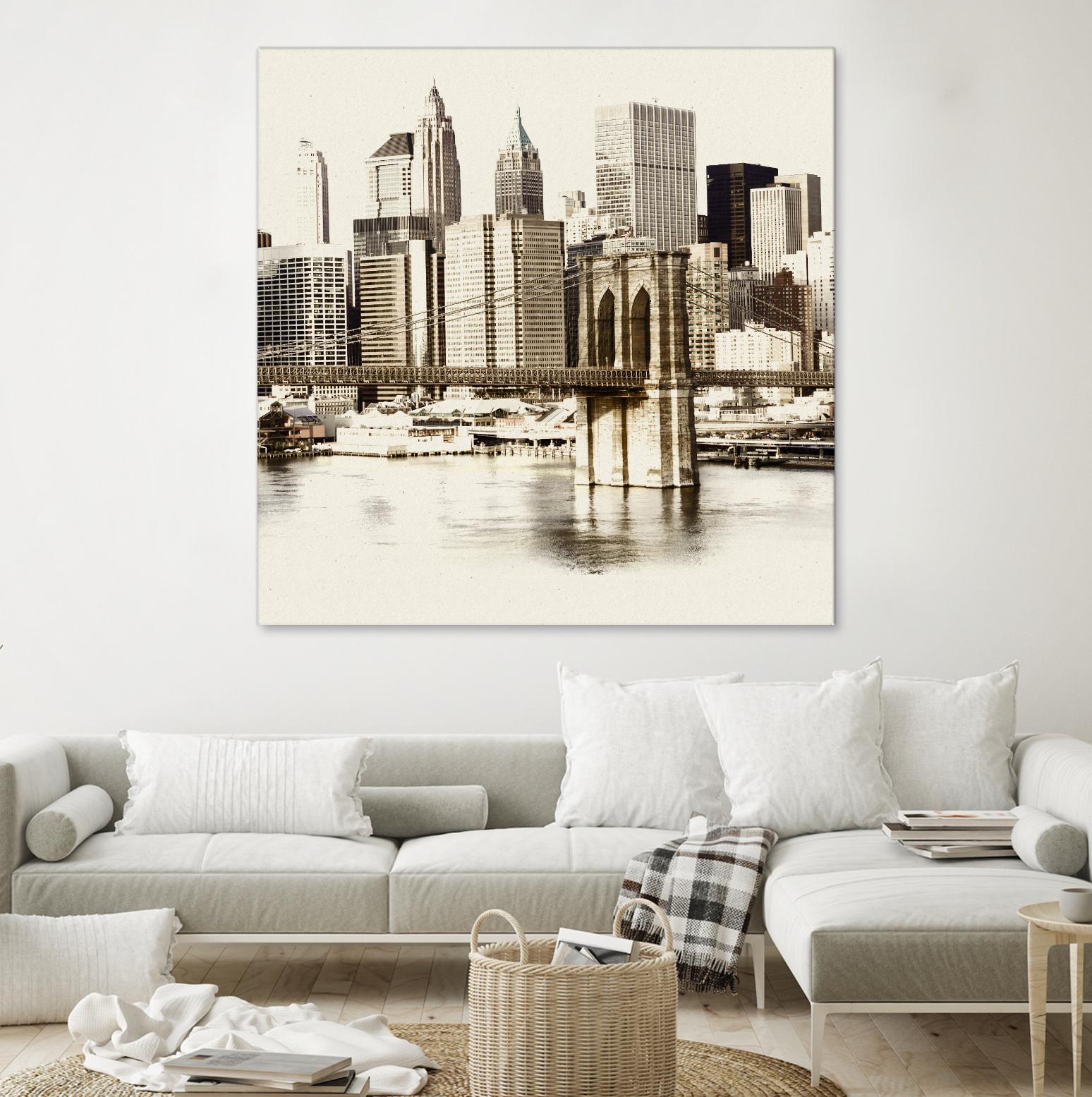 New York Waterfront B by GI ArtLab on GIANT ART - black city scene