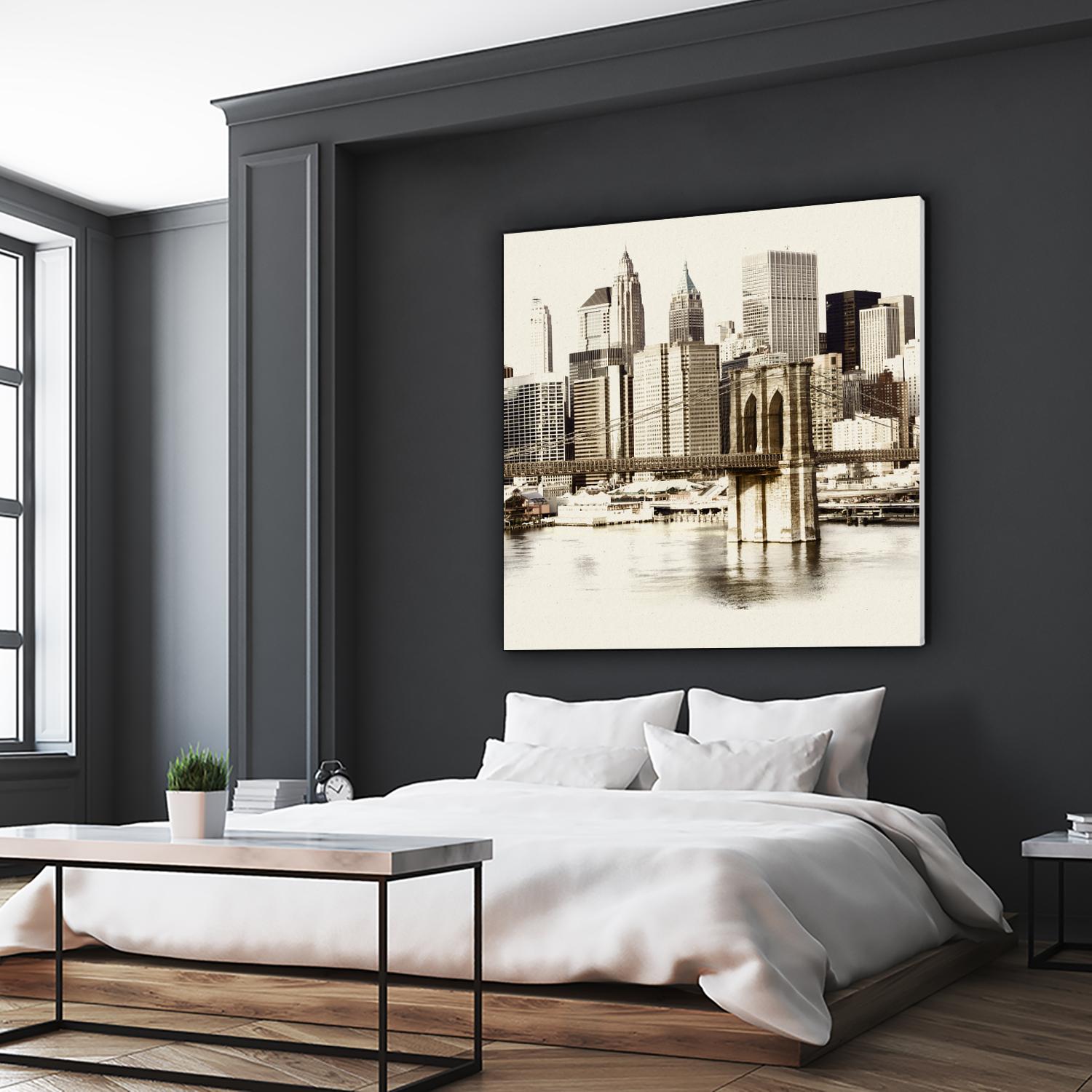 New York Waterfront B by GI ArtLab on GIANT ART - black city scene