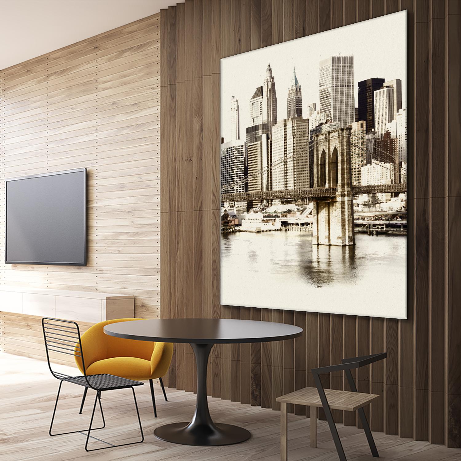 New York Waterfront B by GI ArtLab on GIANT ART - black city scene