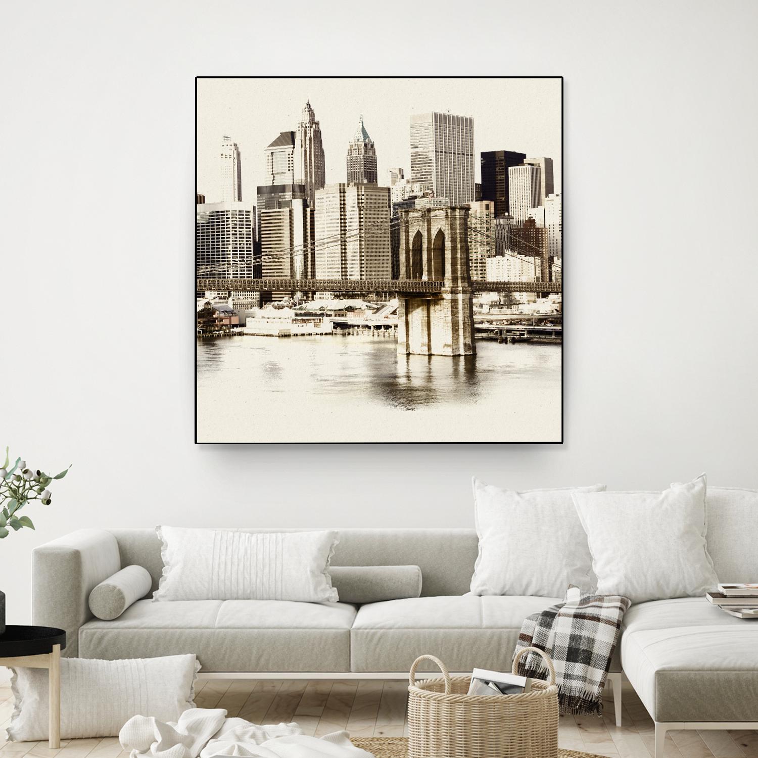 New York Waterfront B by GI ArtLab on GIANT ART - black city scene