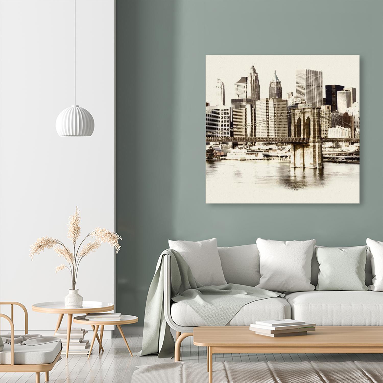 New York Waterfront B by GI ArtLab on GIANT ART - black city scene