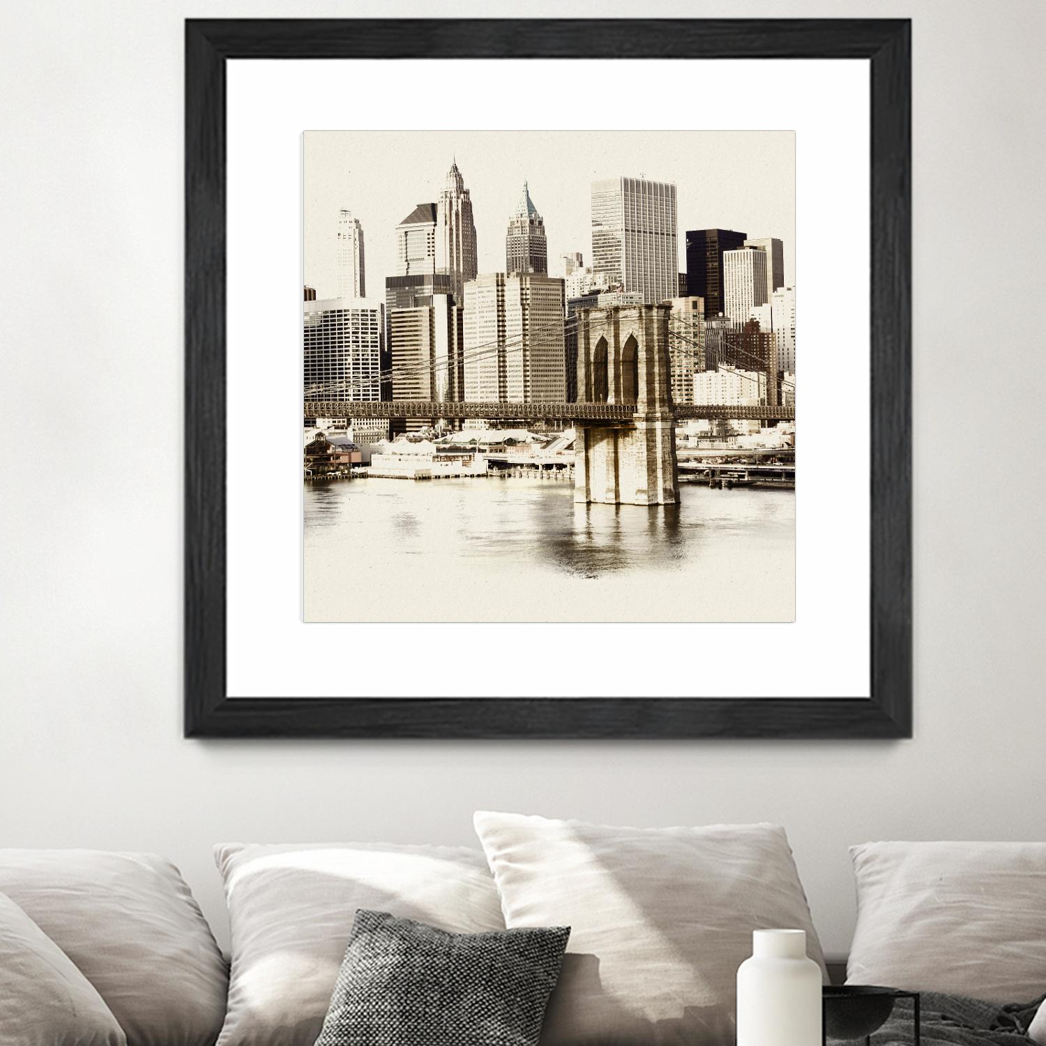 New York Waterfront B by GI ArtLab on GIANT ART - black city scene