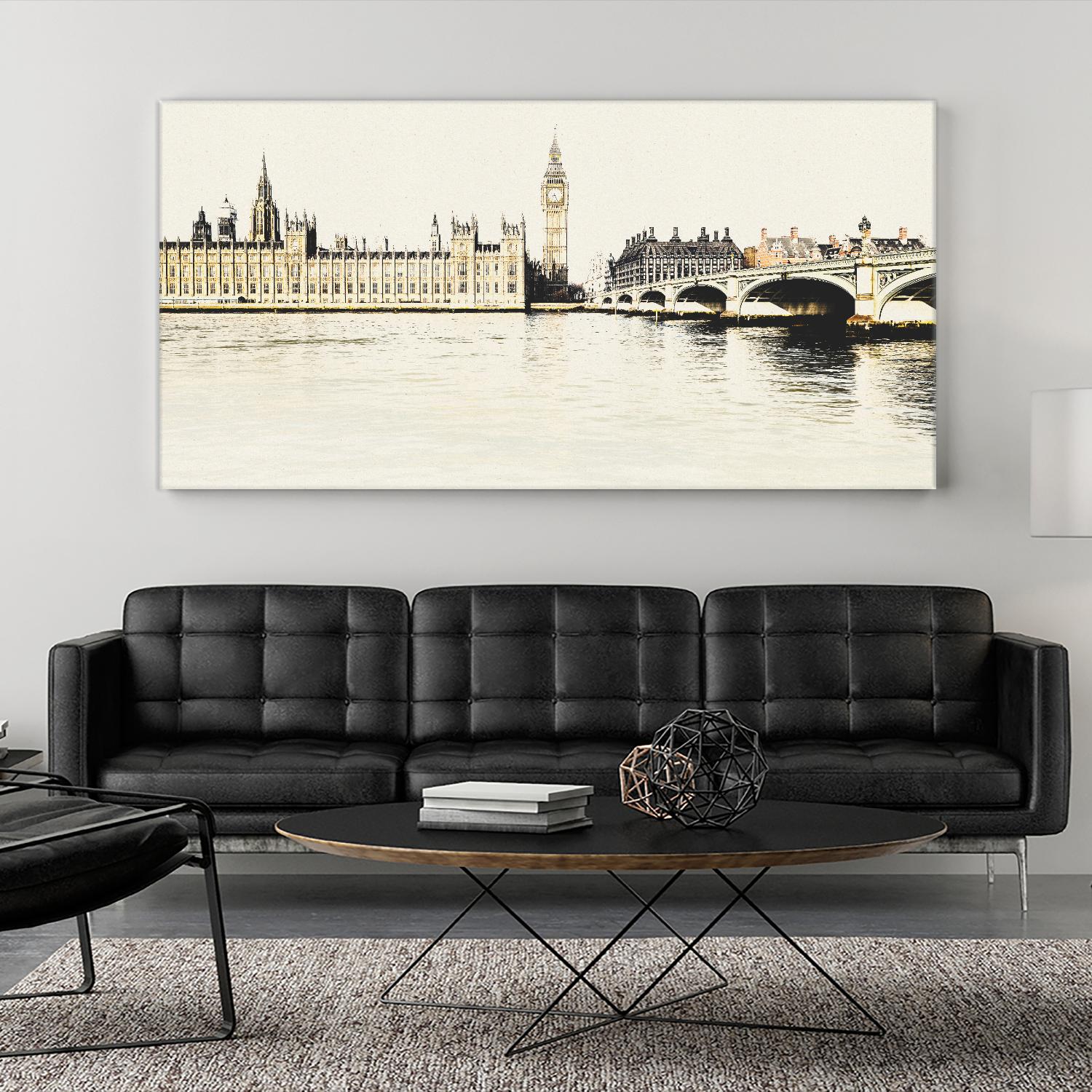 London Waterfront A by GI ArtLab on GIANT ART - black city scene