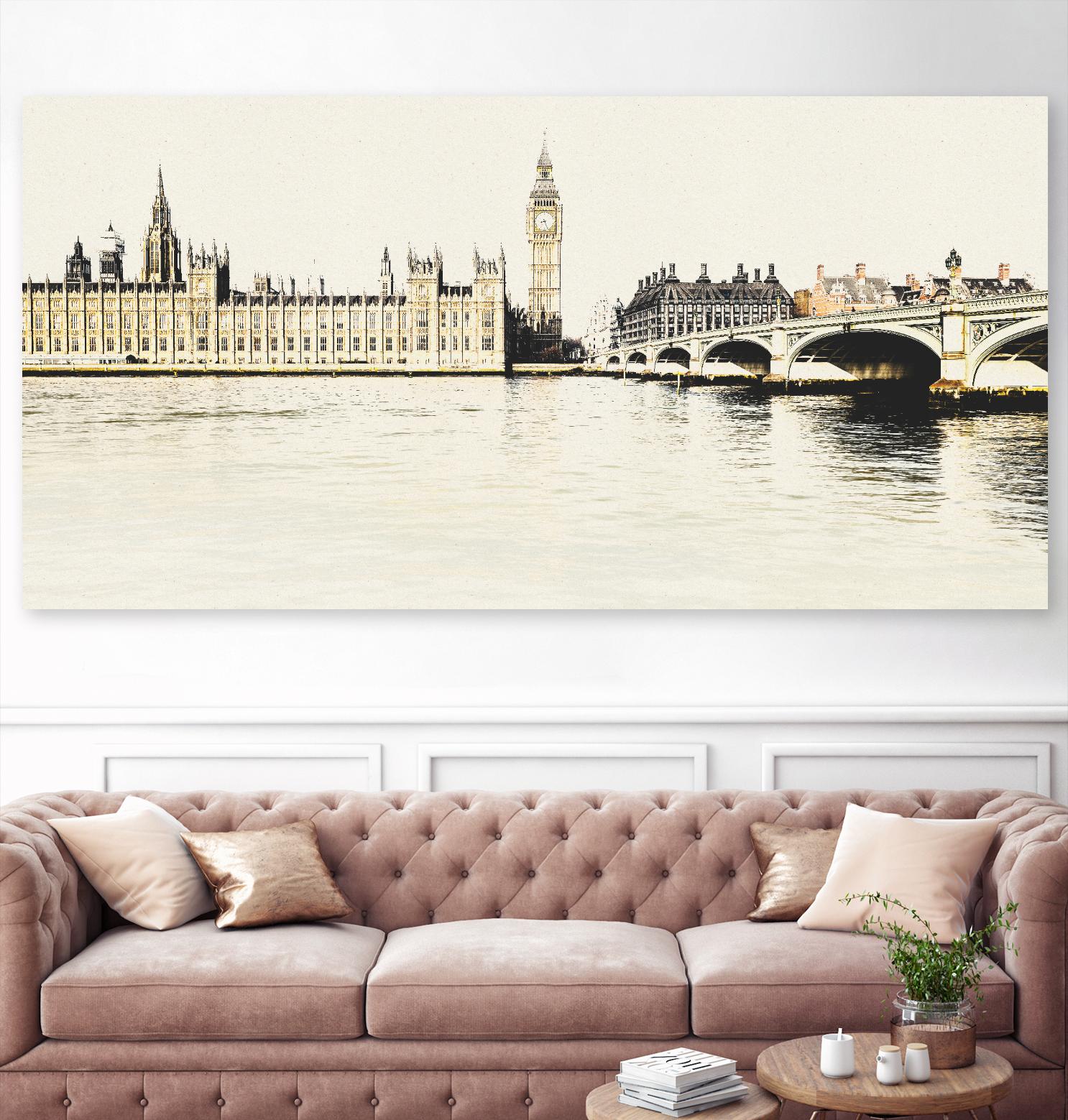 London Waterfront A by GI ArtLab on GIANT ART - black city scene