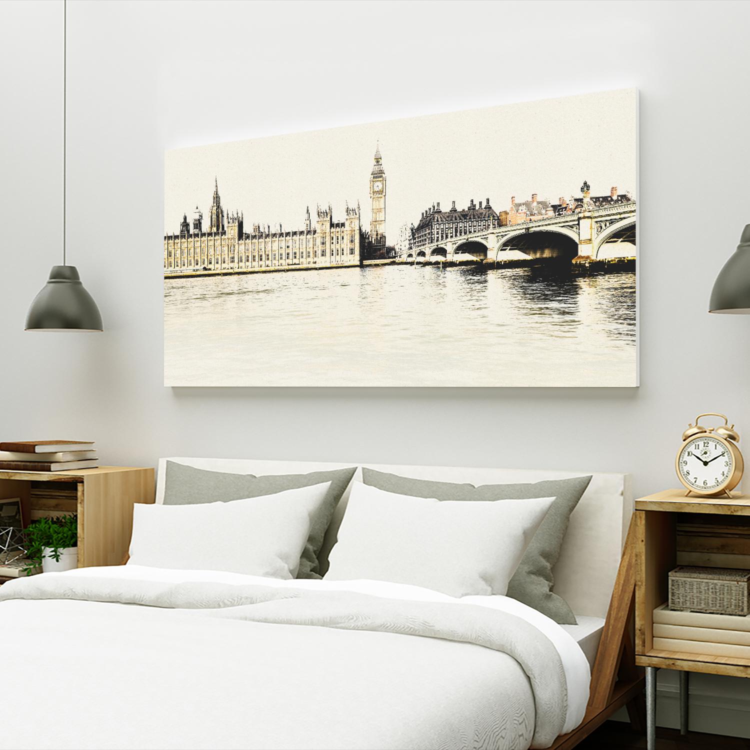 London Waterfront A by GI ArtLab on GIANT ART - black city scene