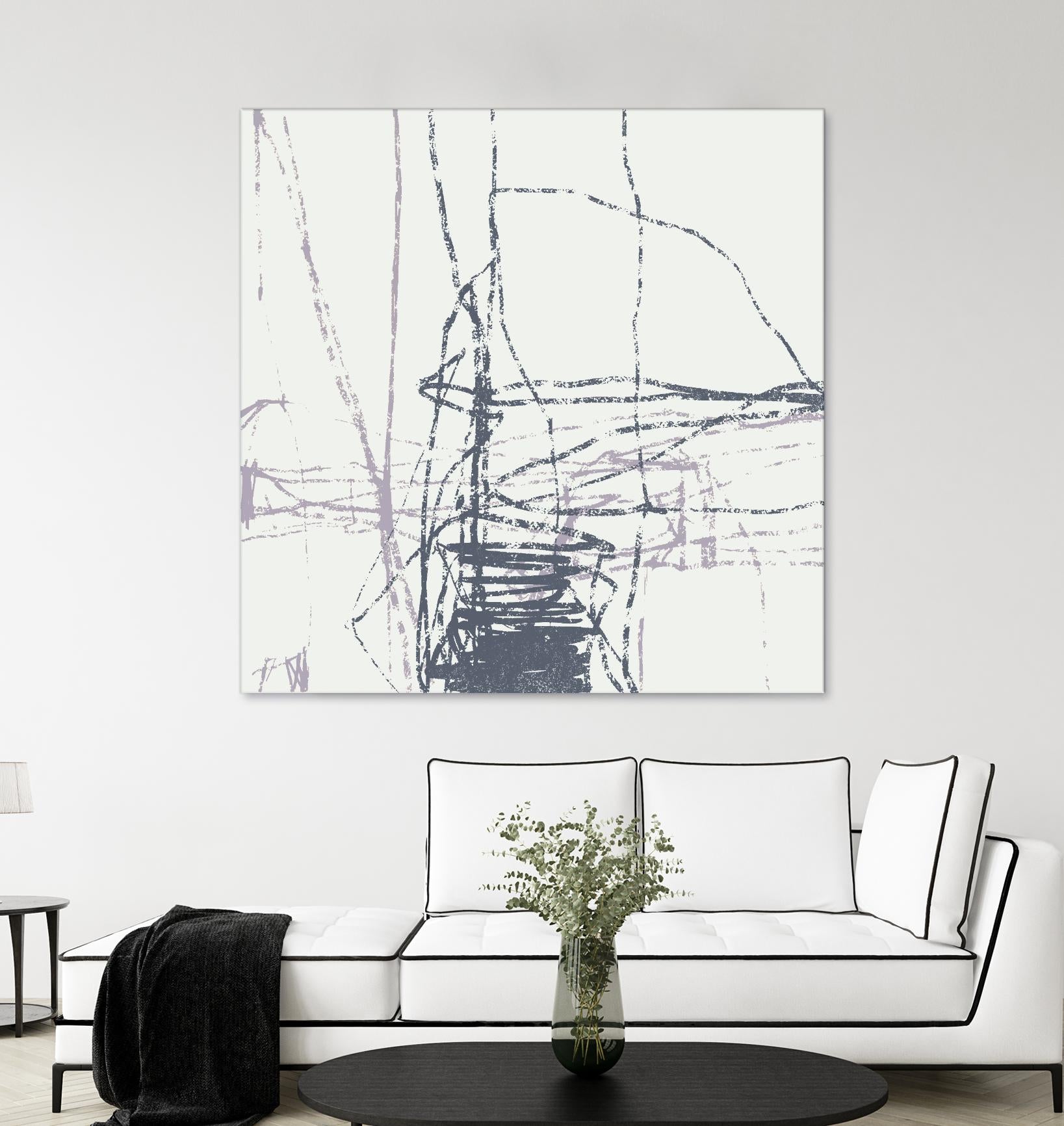 Chalk Doodles G by Gregory Garrett on GIANT ART - beige abstract