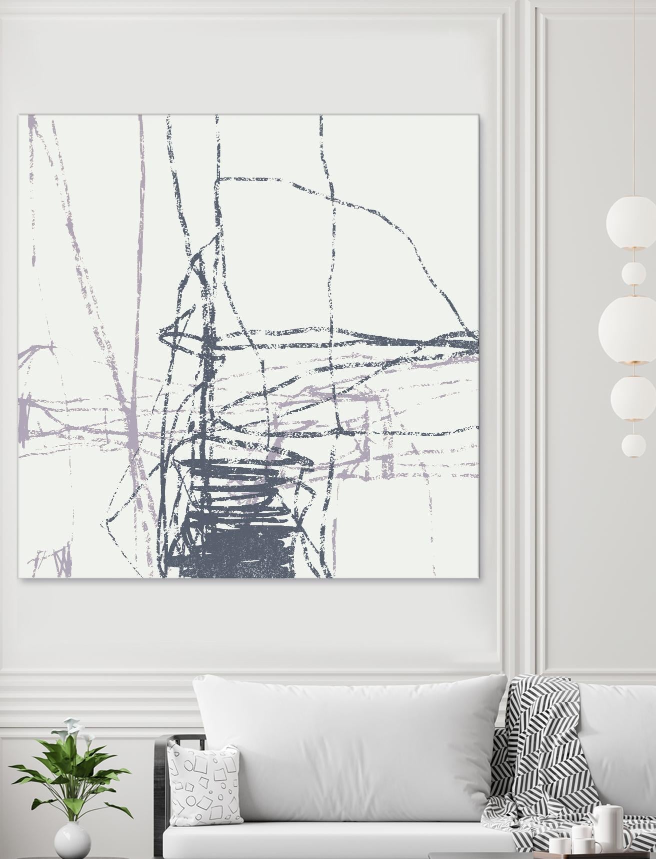 Chalk Doodles G by Gregory Garrett on GIANT ART - beige abstract