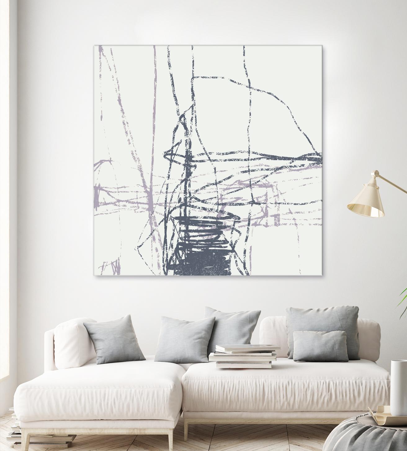 Chalk Doodles G by Gregory Garrett on GIANT ART - beige abstract