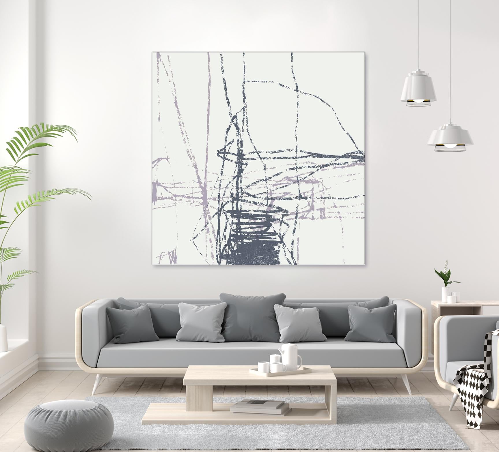 Chalk Doodles G by Gregory Garrett on GIANT ART - beige abstract