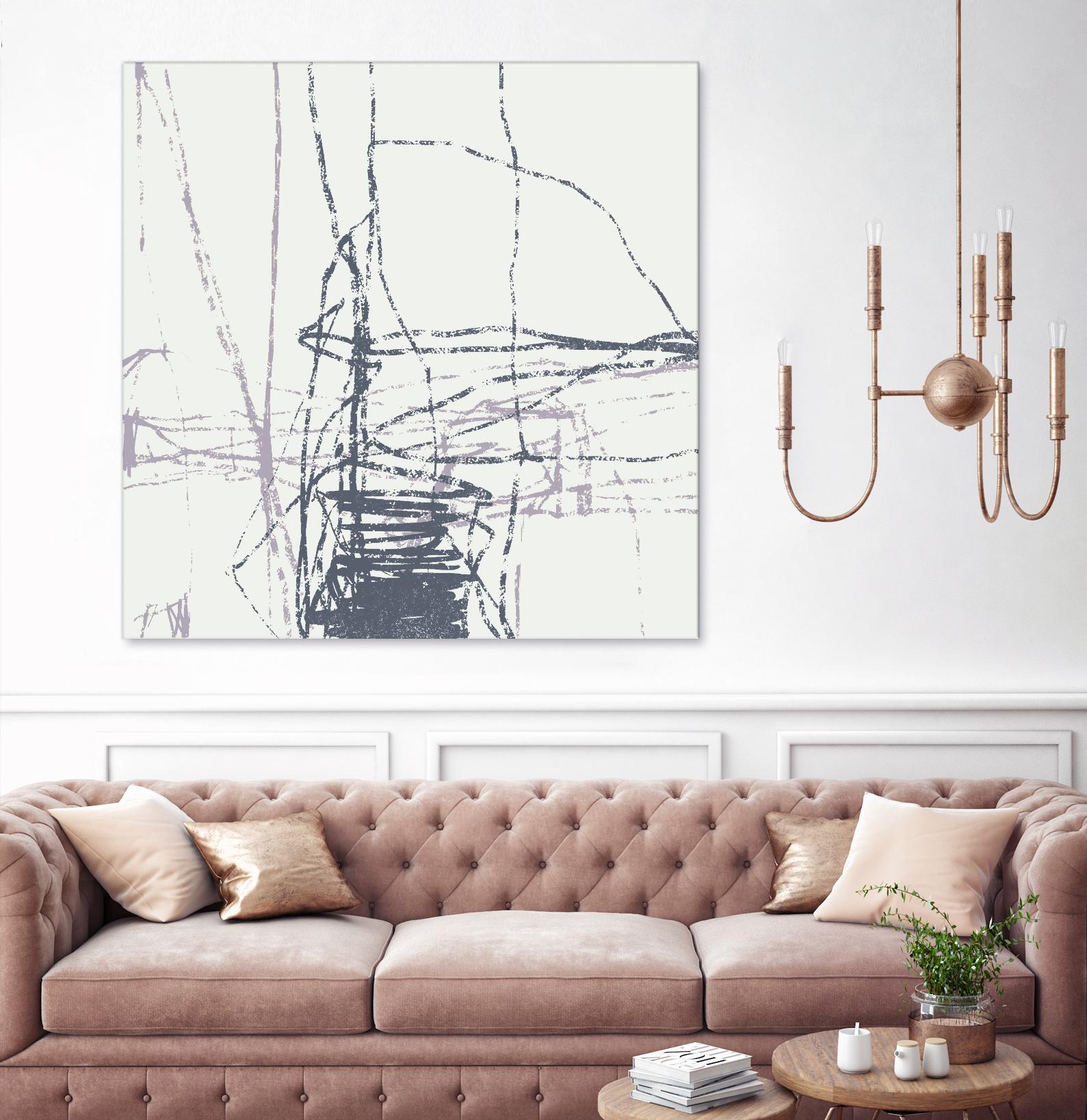 Chalk Doodles G by Gregory Garrett on GIANT ART - beige abstract