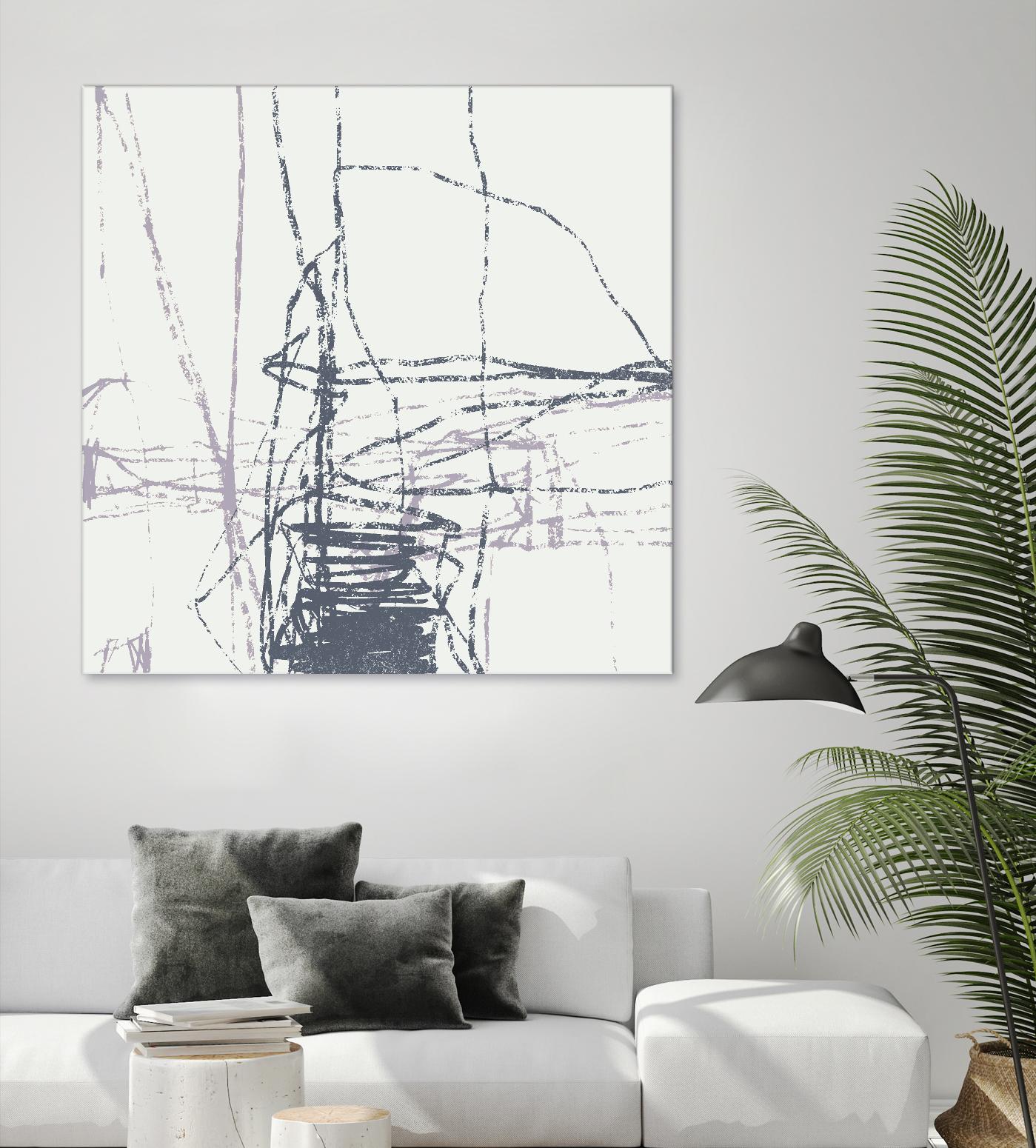 Chalk Doodles G by Gregory Garrett on GIANT ART - beige abstract