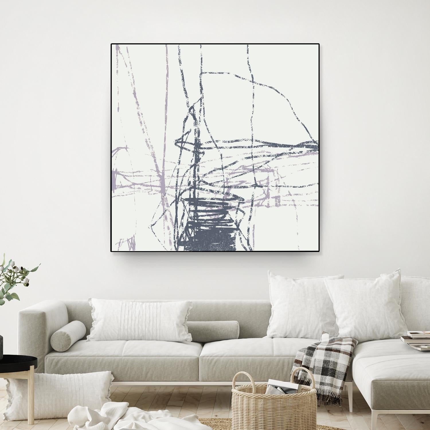 Chalk Doodles G by Gregory Garrett on GIANT ART - beige abstract