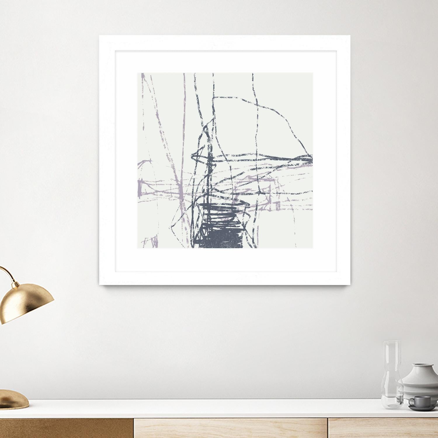 Chalk Doodles G by Gregory Garrett on GIANT ART - beige abstract