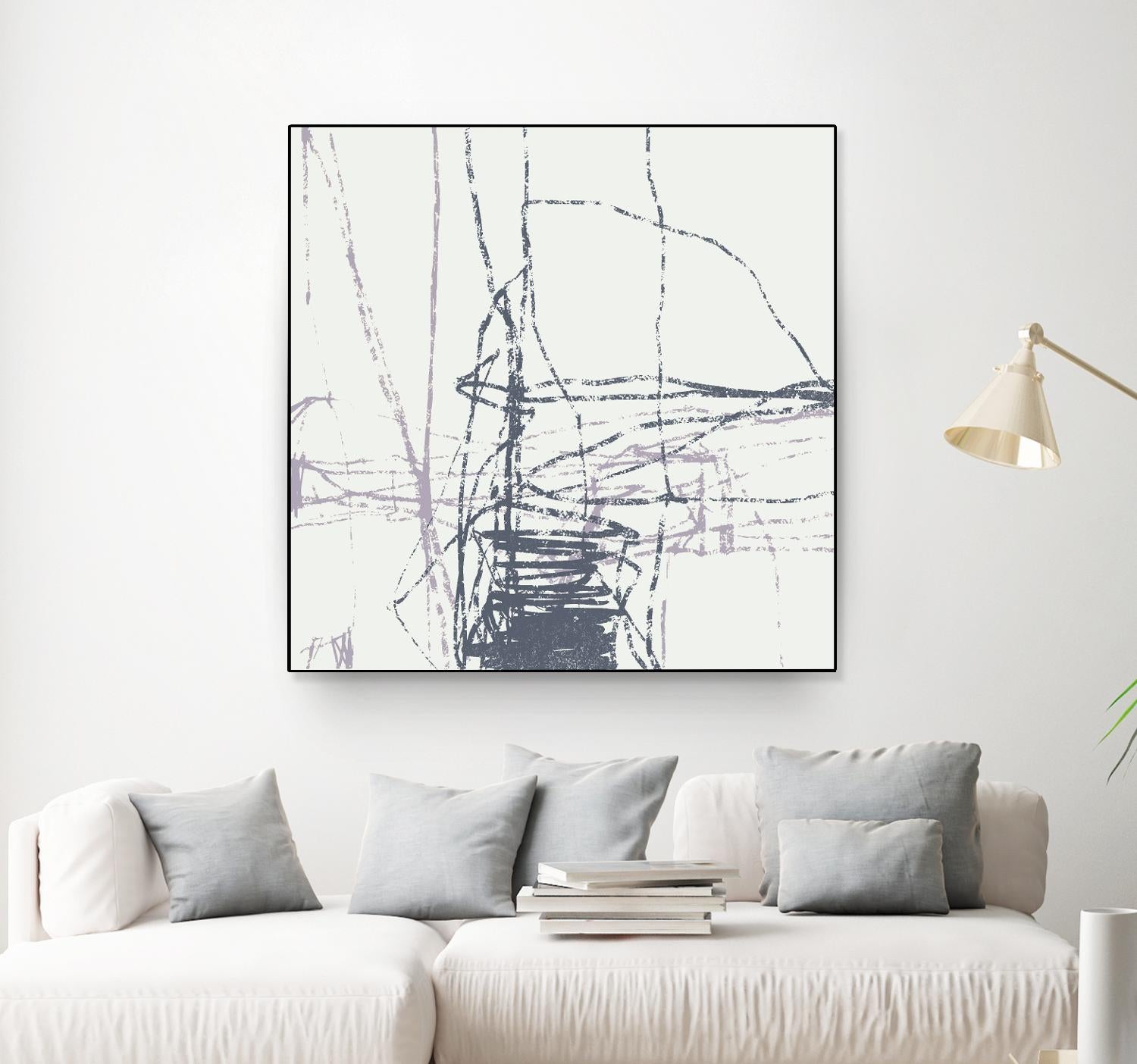 Chalk Doodles G by Gregory Garrett on GIANT ART - beige abstract