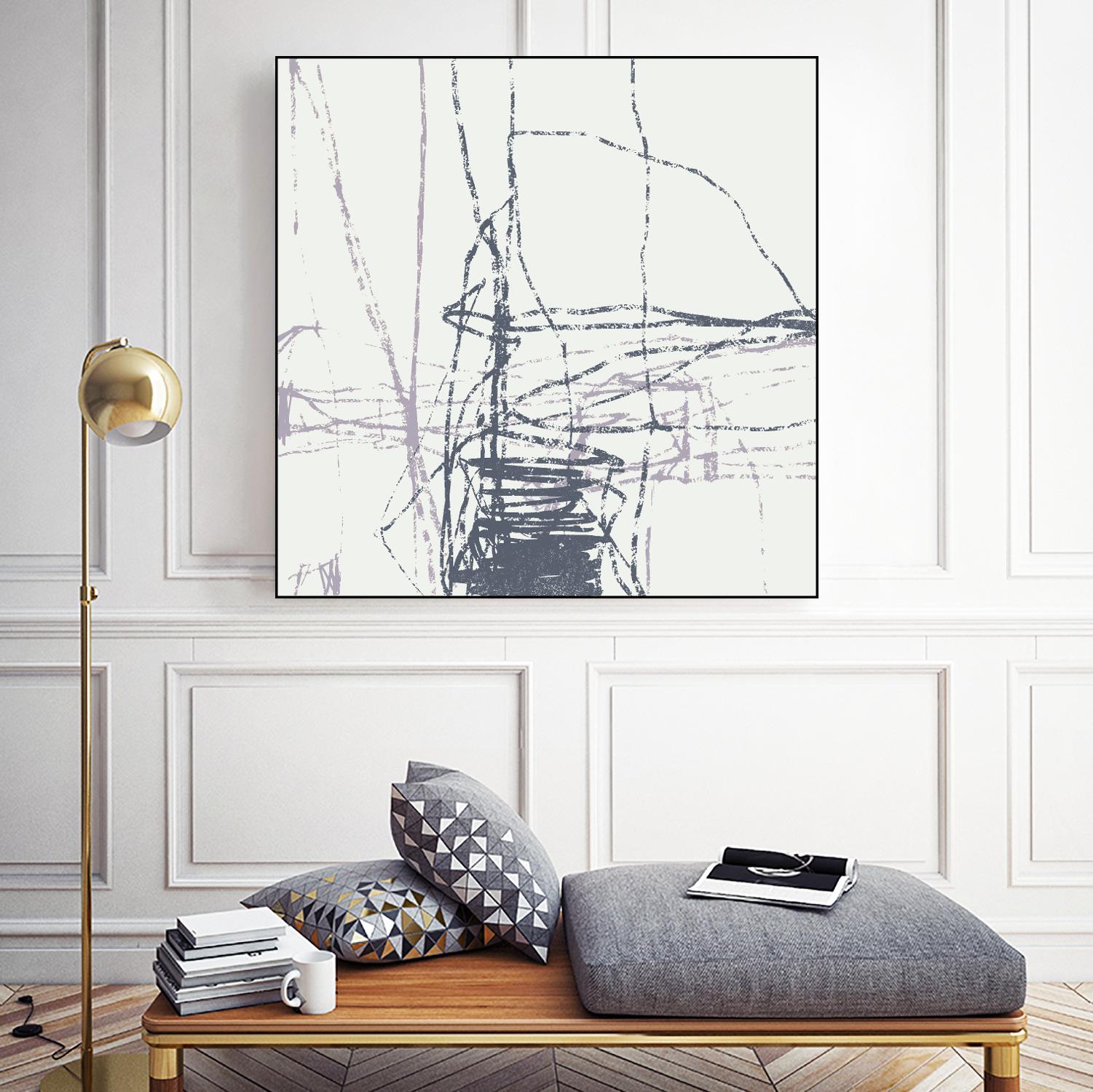 Chalk Doodles G by Gregory Garrett on GIANT ART - beige abstract