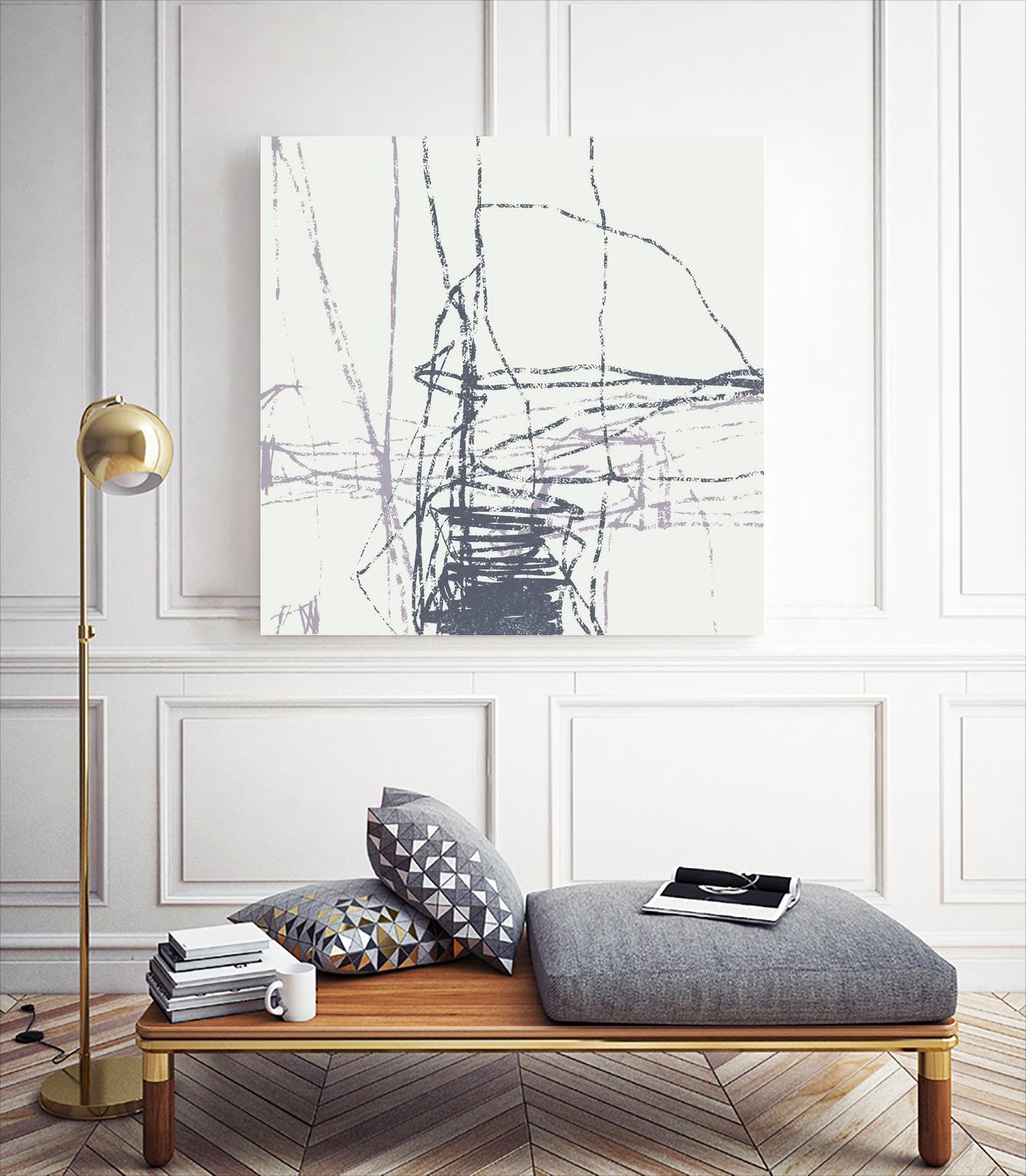 Chalk Doodles G by Gregory Garrett on GIANT ART - beige abstract