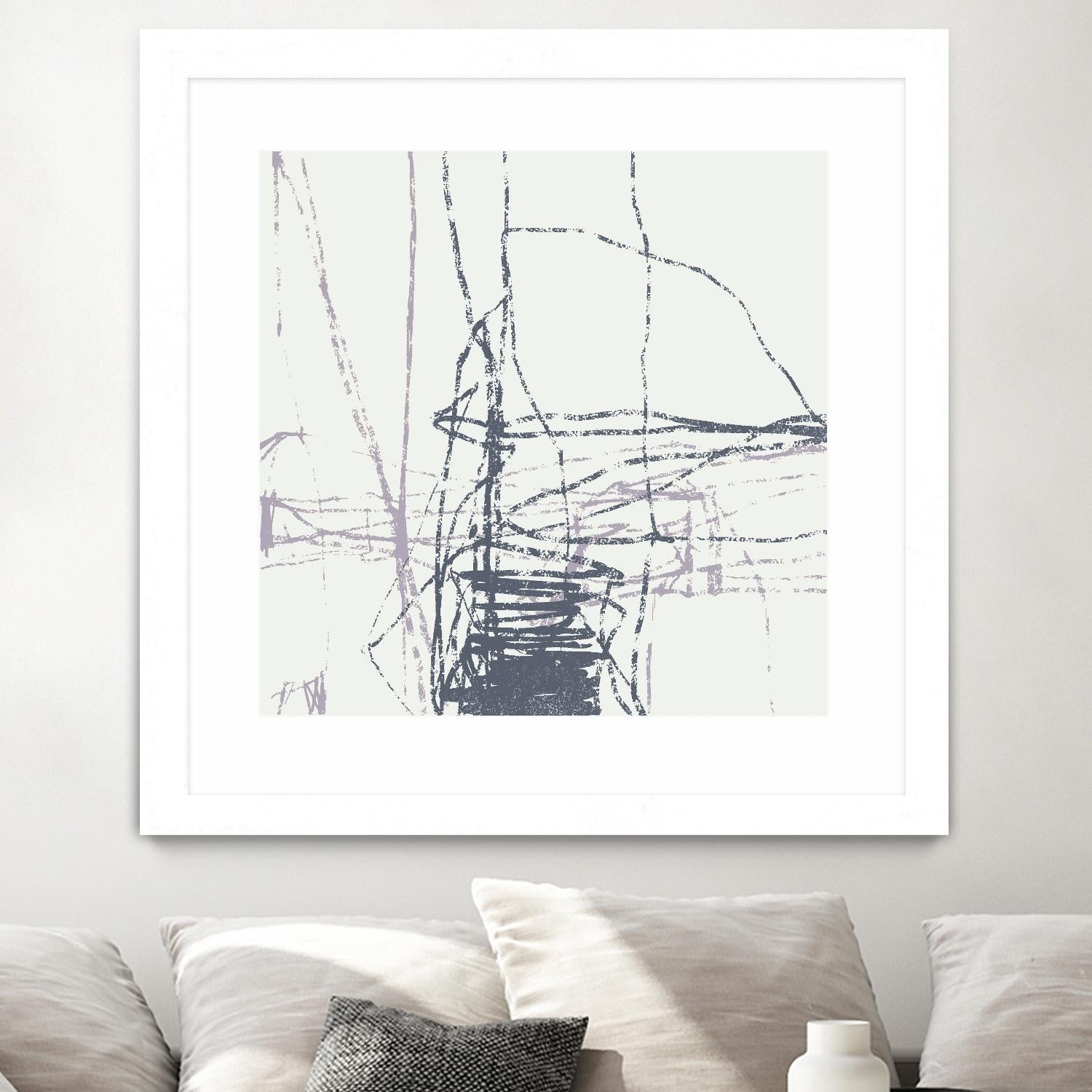 Chalk Doodles G by Gregory Garrett on GIANT ART - beige abstract