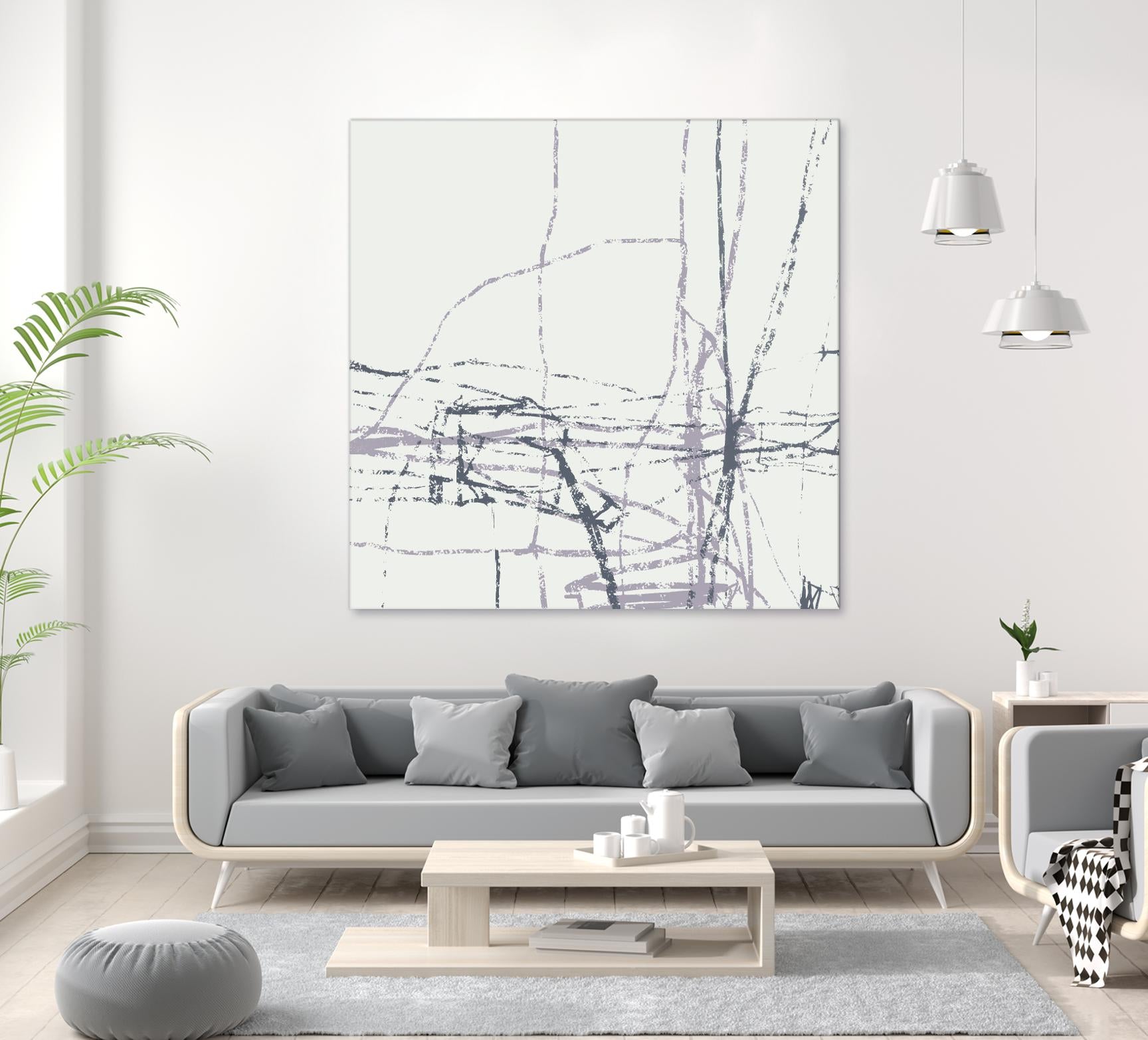 Chalk Doodles H by Gregory Garrett on GIANT ART - beige abstract