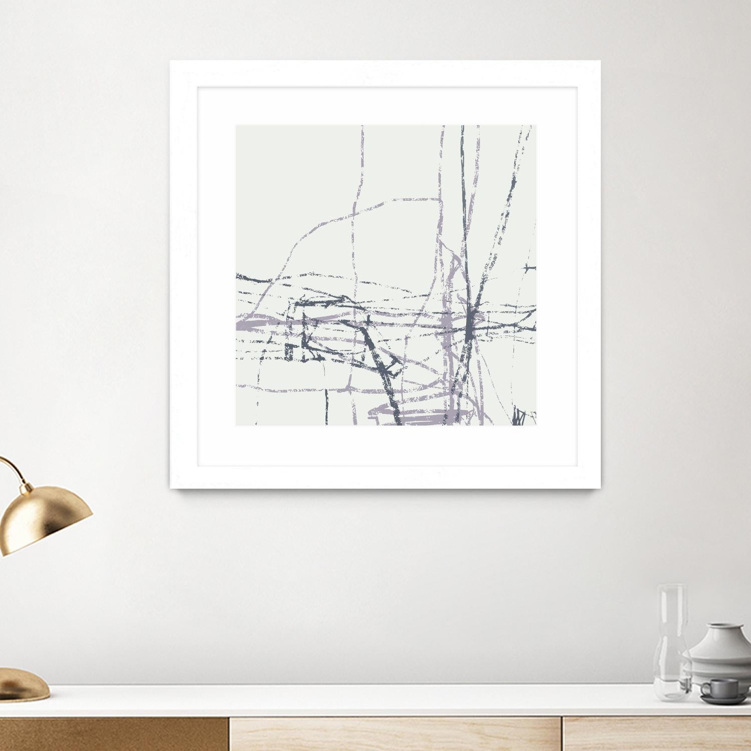 Chalk Doodles H by Gregory Garrett on GIANT ART - beige abstract