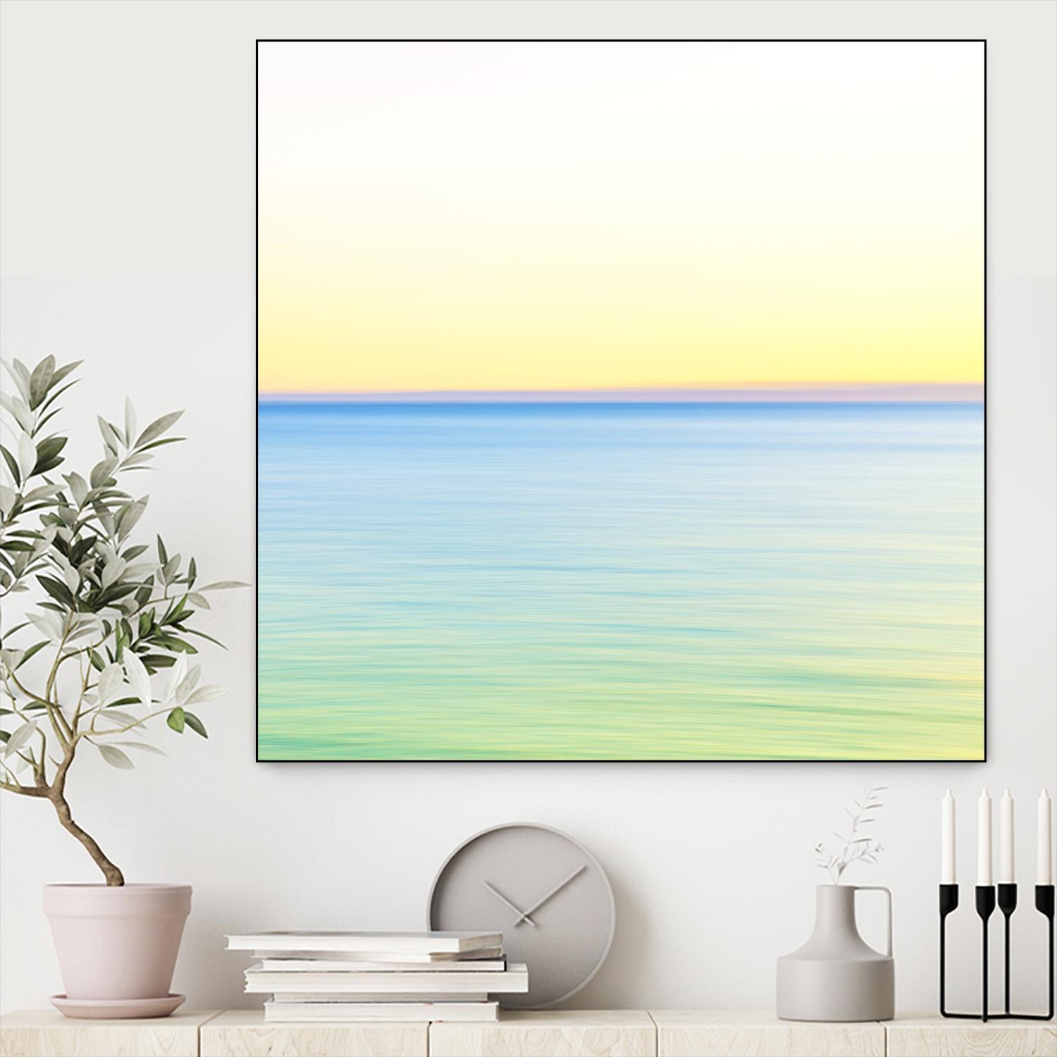 Minimalist Green Water by Kyle Goldie on GIANT ART - blue sea scene