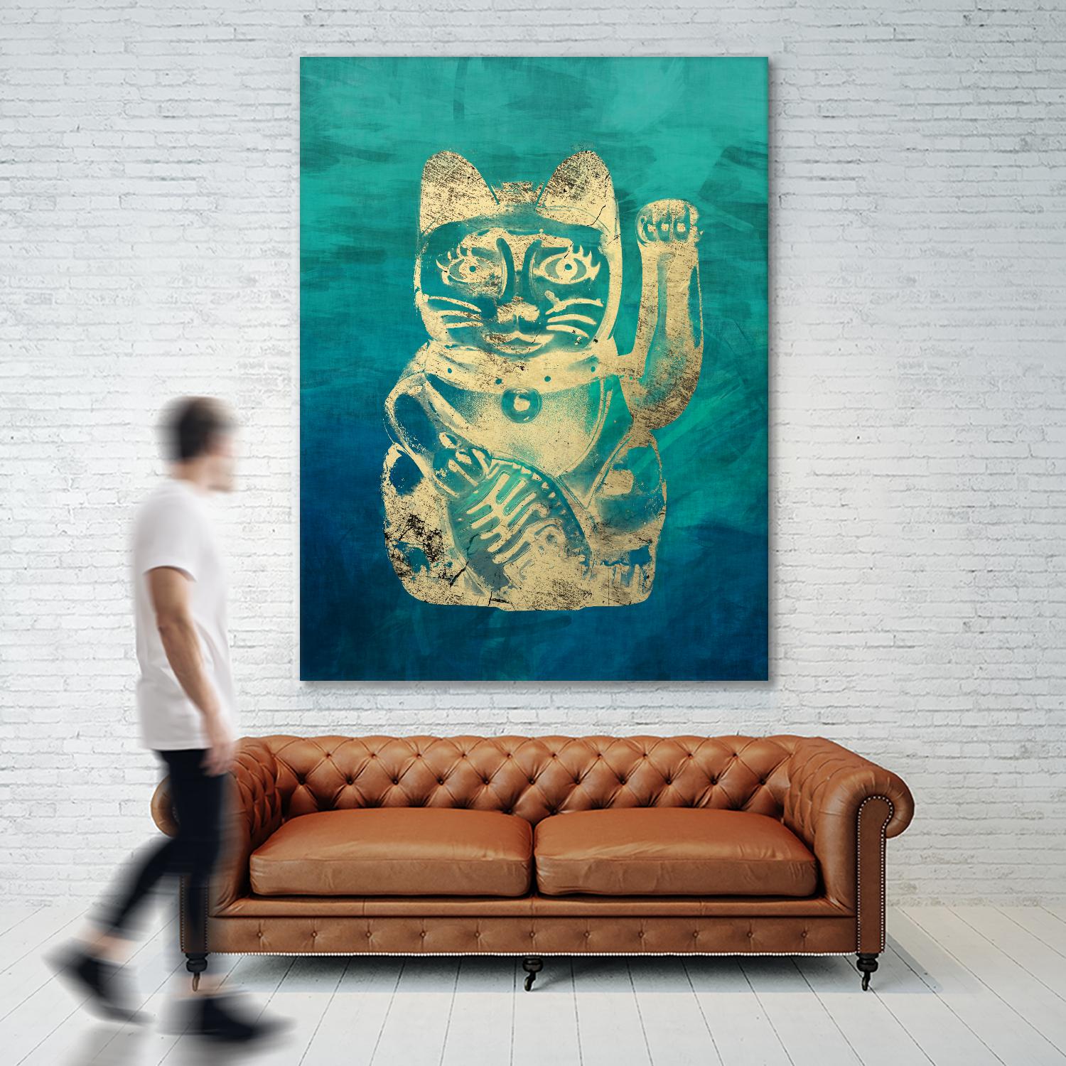 Lucky Cat by THE Studio on GIANT ART - beige oriental