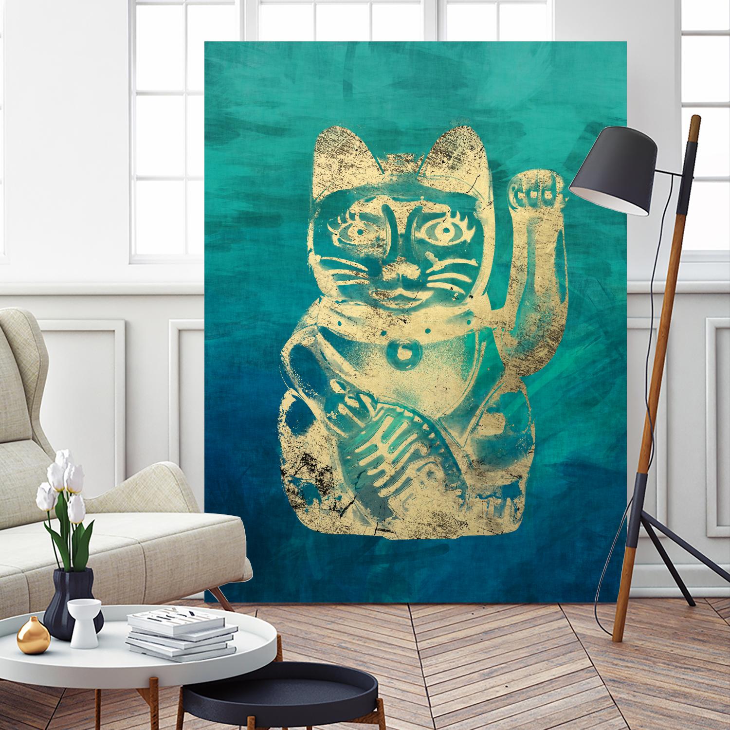 Lucky Cat by THE Studio on GIANT ART - beige oriental