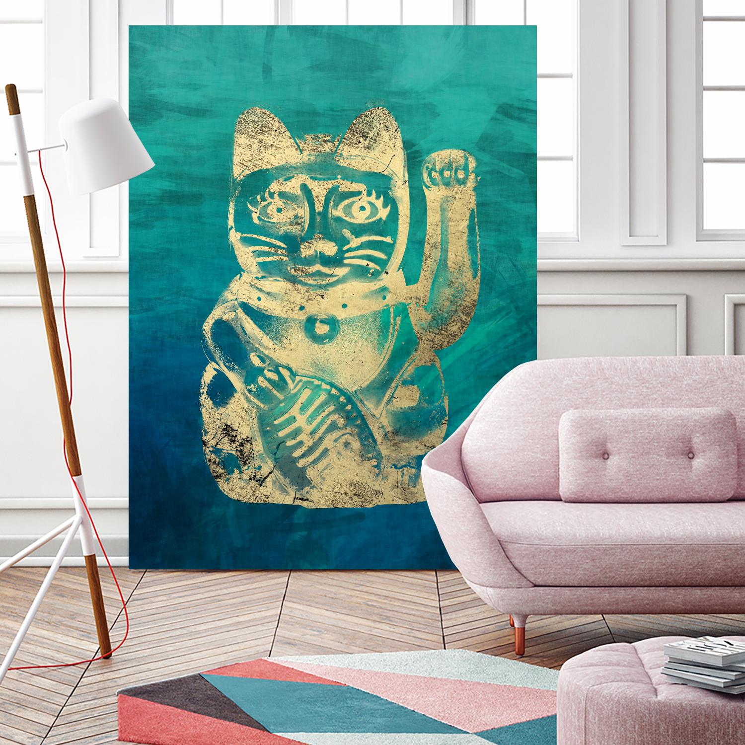 Lucky Cat by THE Studio on GIANT ART - beige oriental