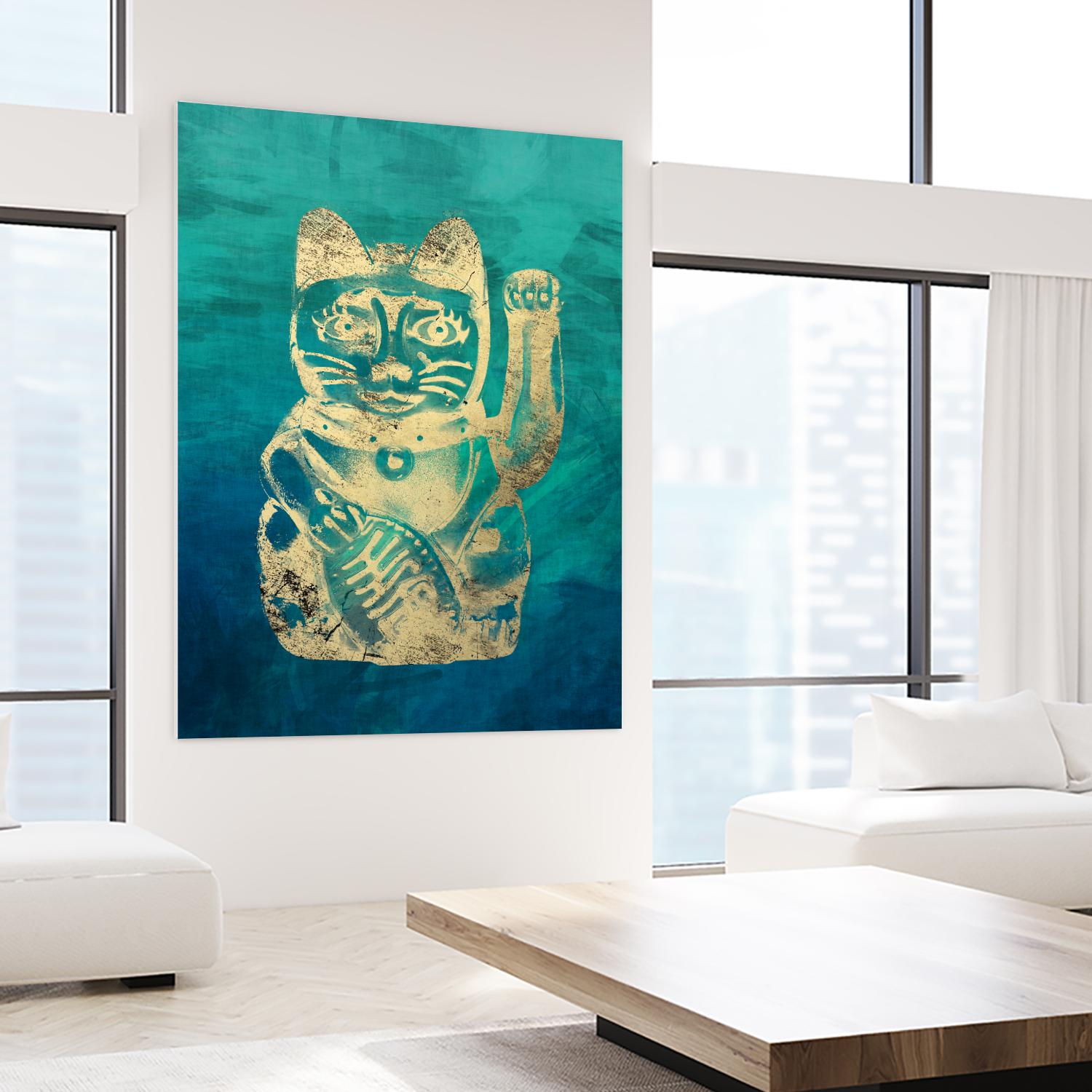 Lucky Cat by THE Studio on GIANT ART - beige oriental