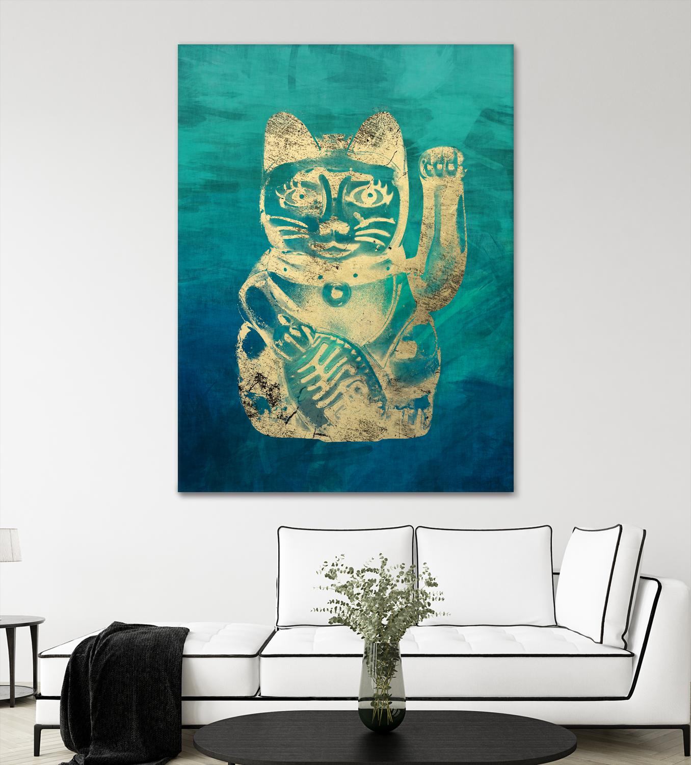 Lucky Cat by THE Studio on GIANT ART - beige oriental