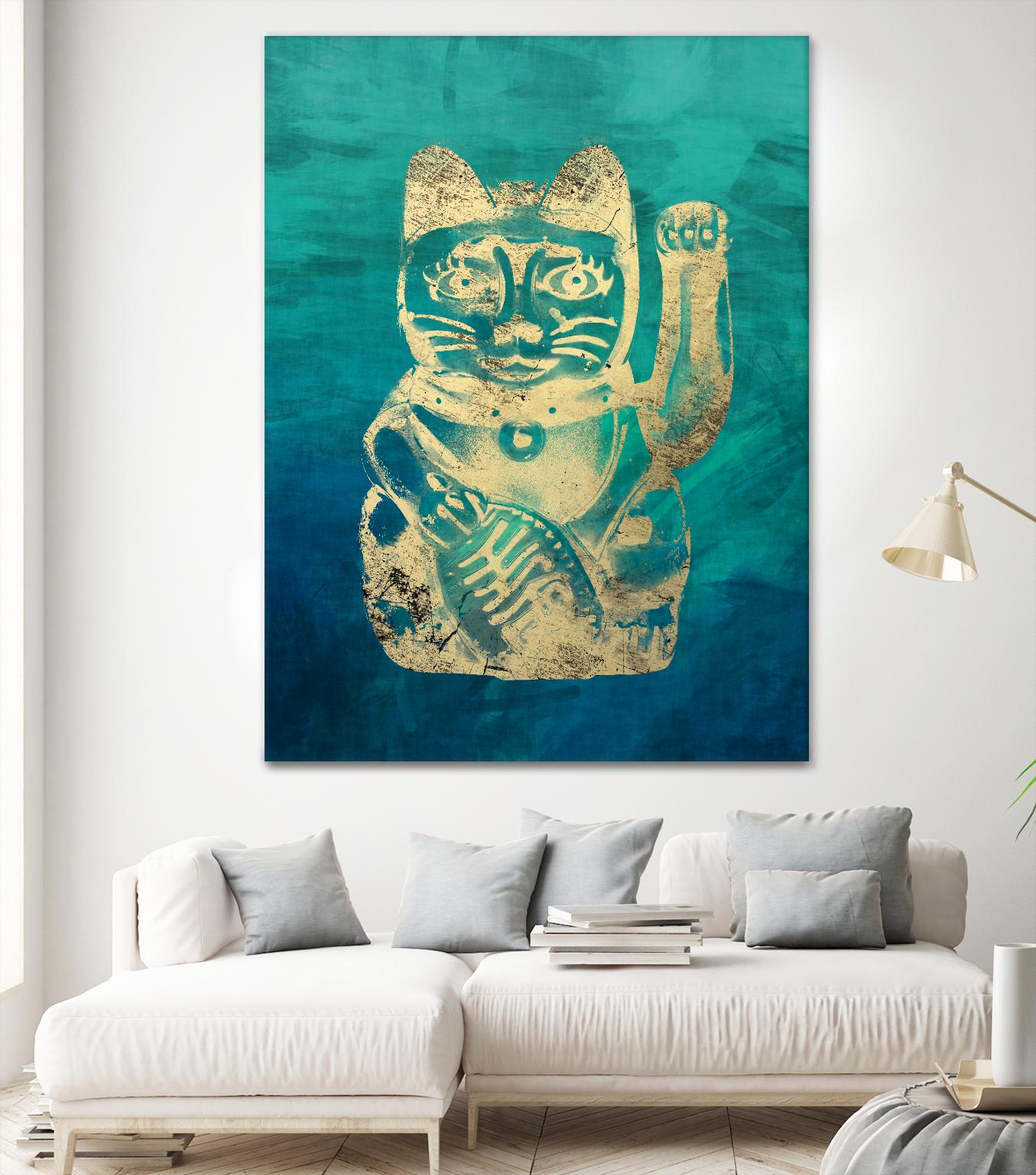 Lucky Cat by THE Studio on GIANT ART - beige oriental