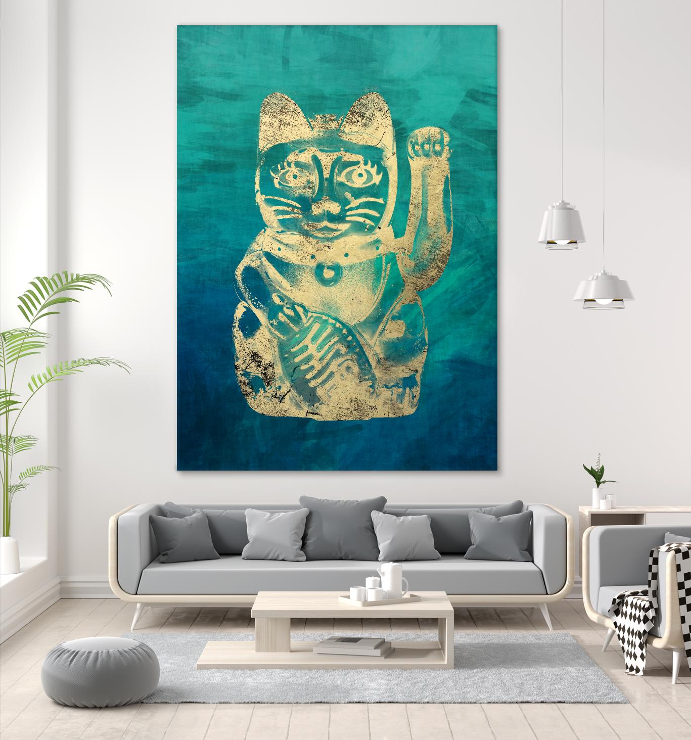 Lucky Cat by THE Studio on GIANT ART - beige oriental