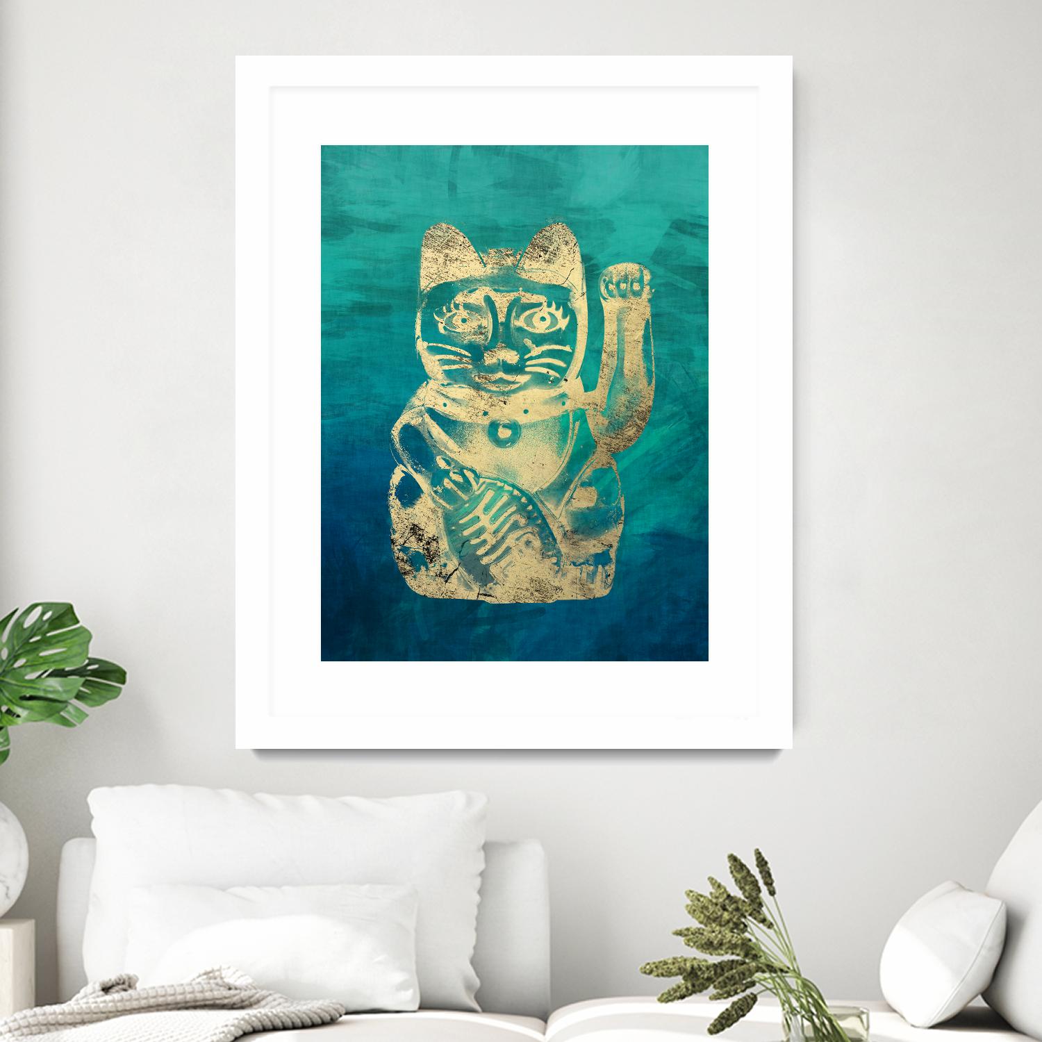 Lucky Cat by THE Studio on GIANT ART - beige oriental