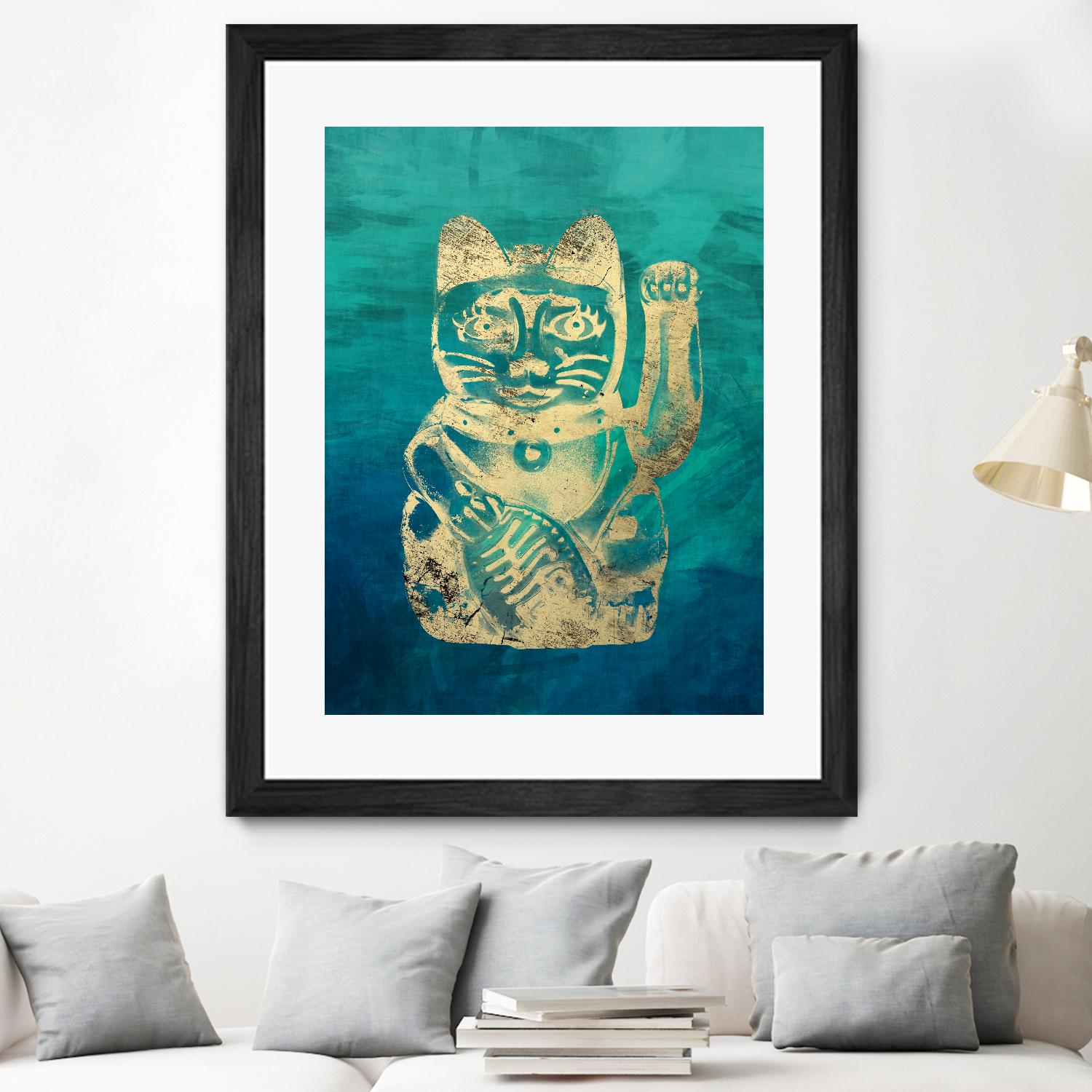 Lucky Cat by THE Studio on GIANT ART - beige oriental