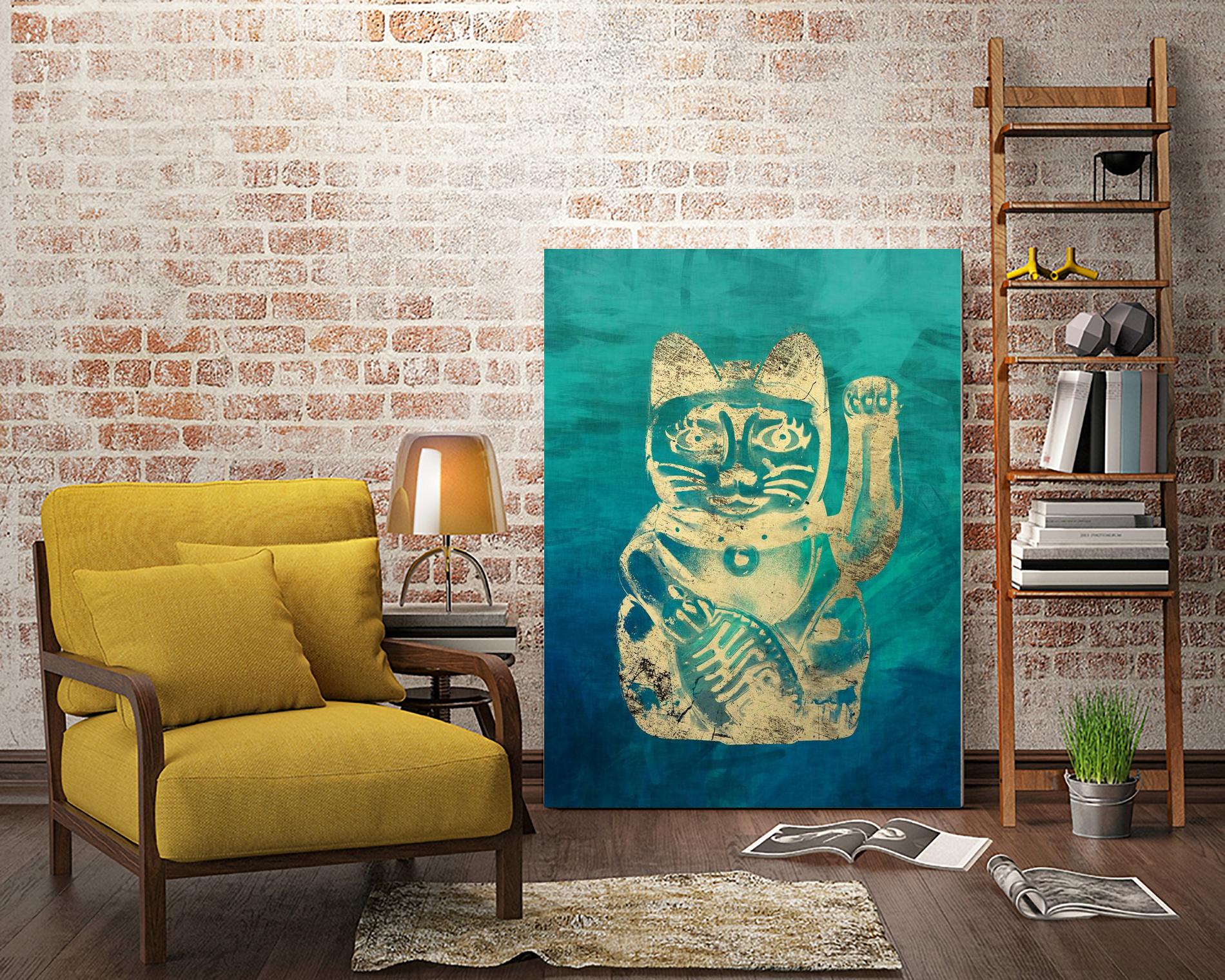 Lucky Cat by THE Studio on GIANT ART - beige oriental