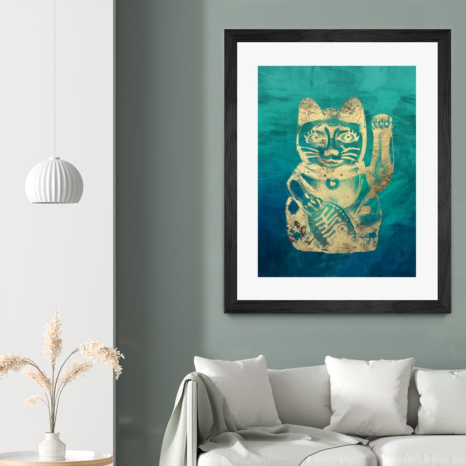 Lucky Cat by THE Studio on GIANT ART - beige oriental