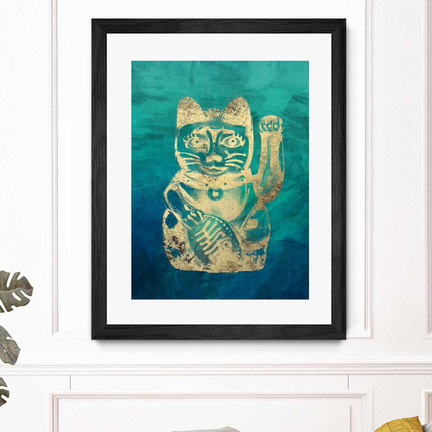 Lucky Cat by THE Studio on GIANT ART - beige oriental